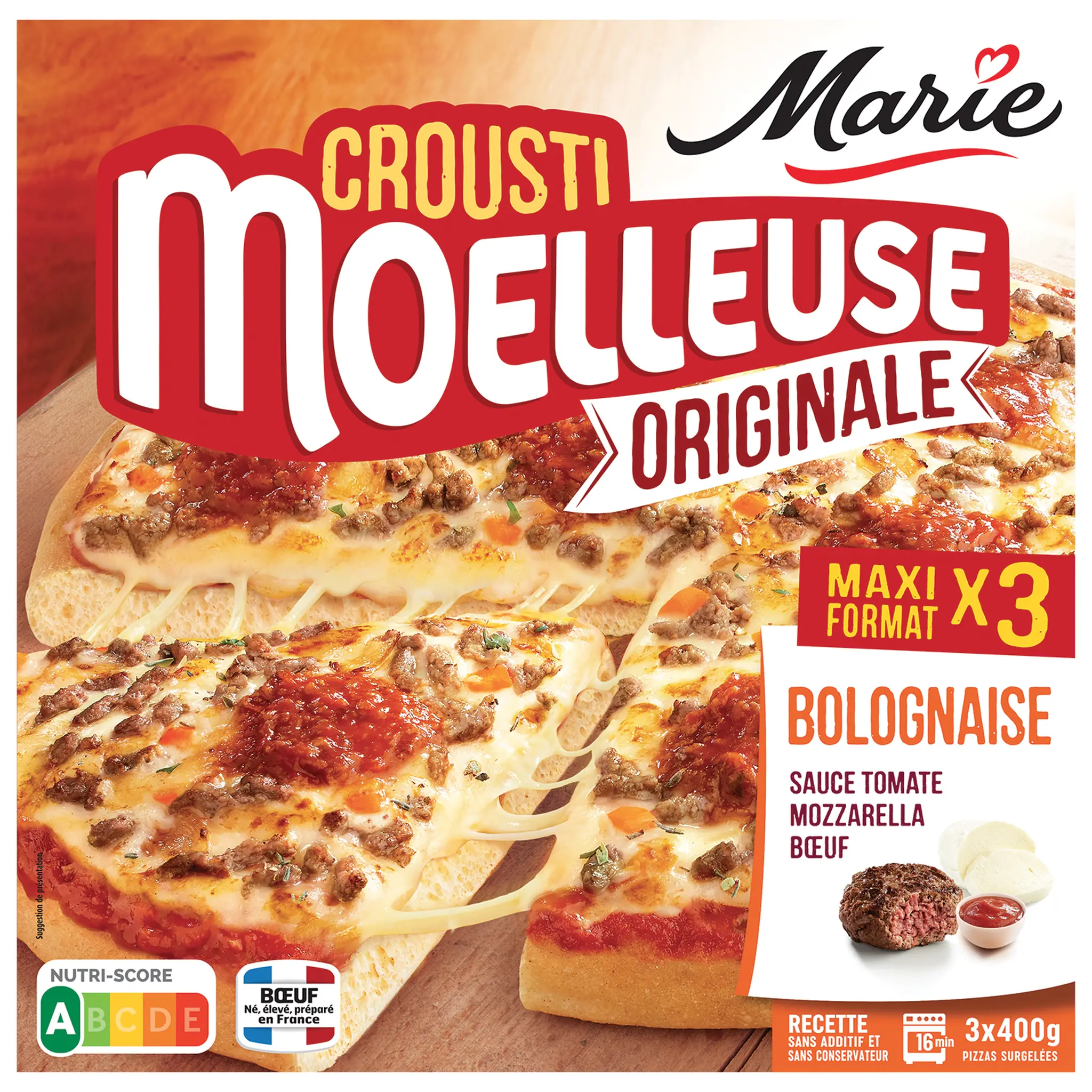 MARIE Pizza croustimoelleuse bolognaise