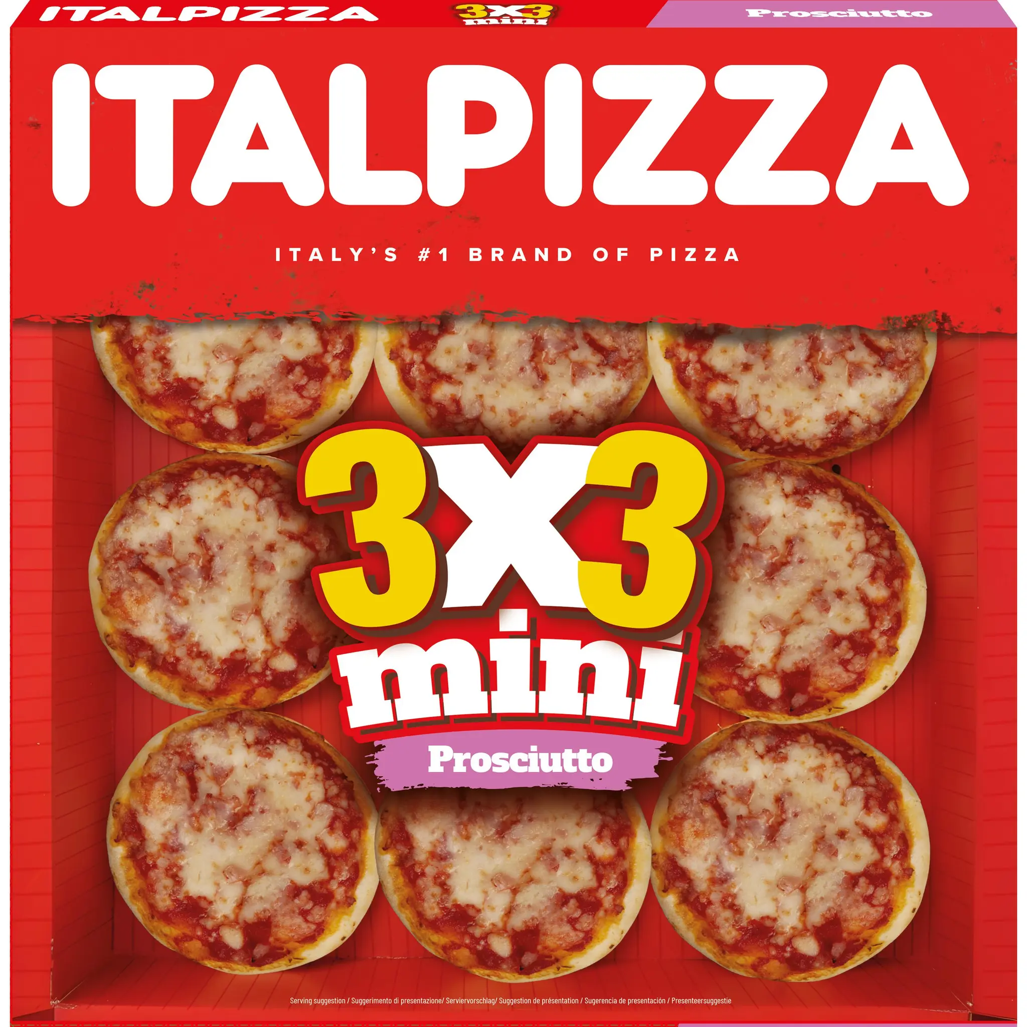 ITALPIZZA Mini pizza prosciutto 3x3