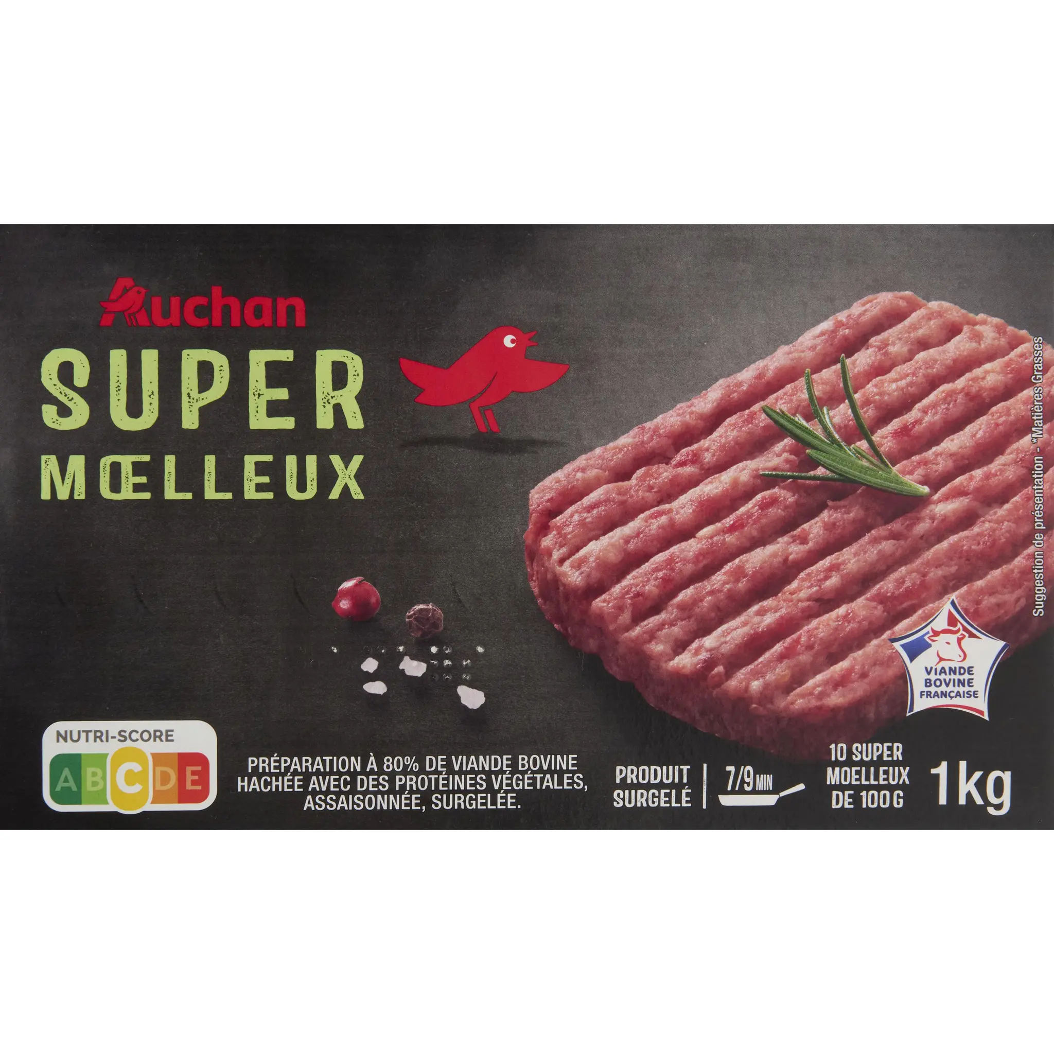 AUCHAN Hachés super moelleux 15% mg