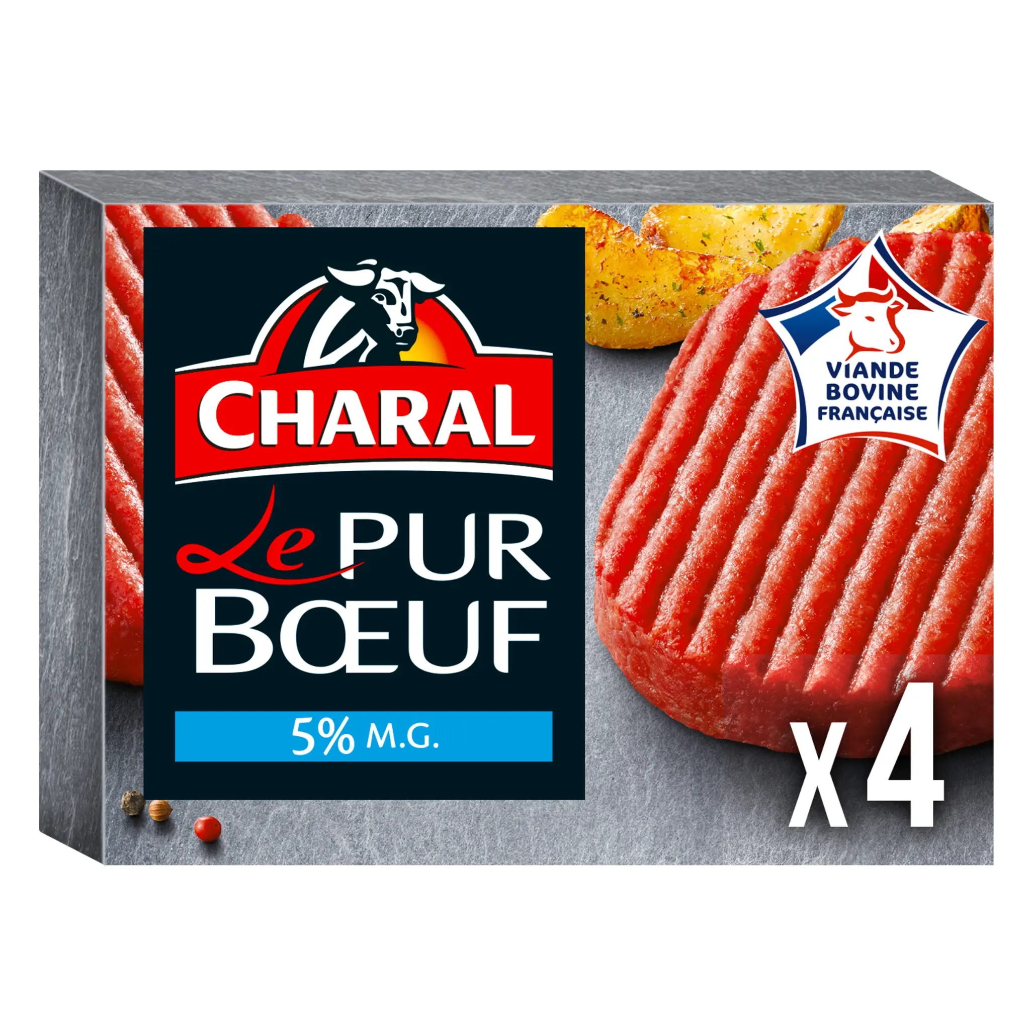 CHARAL Steaks hachés pur bœuf 5% MG