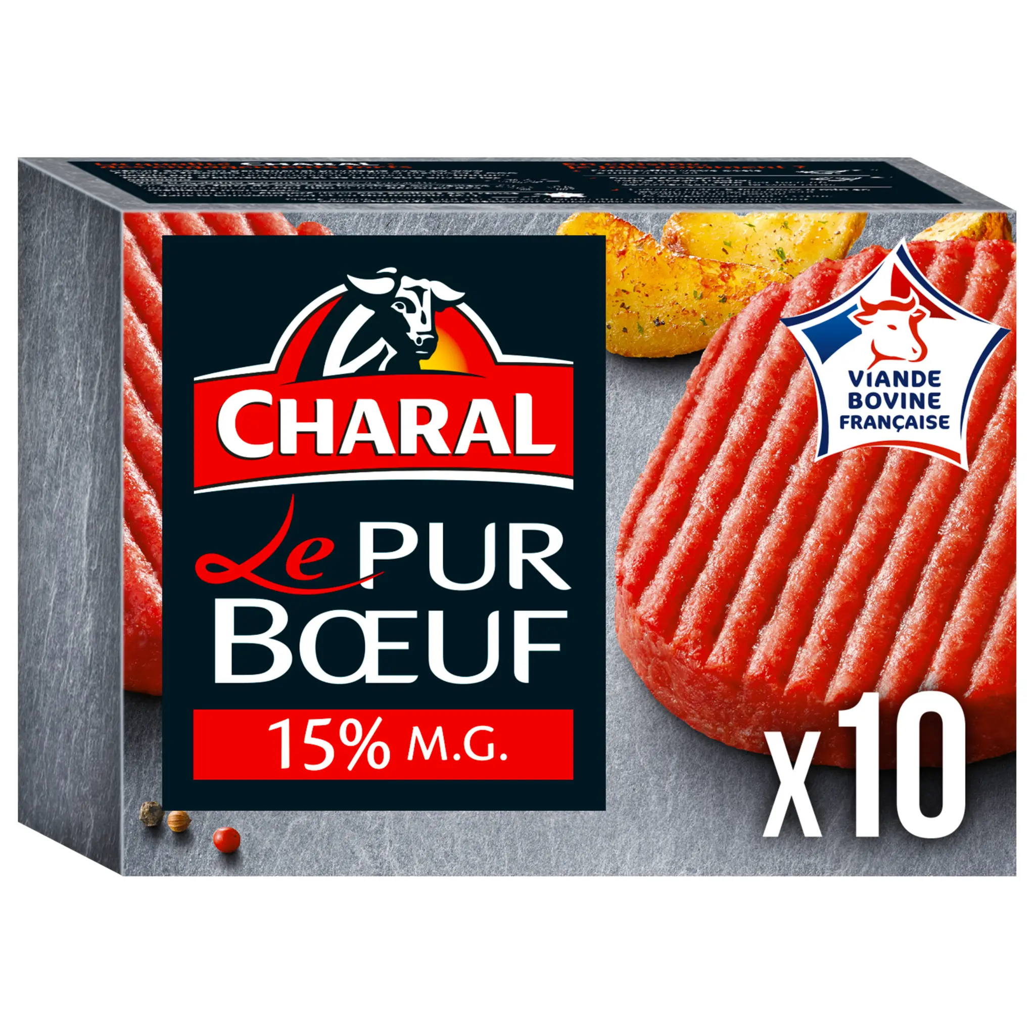 CHARAL Steaks hachés pur bœuf 15% mg