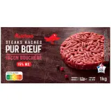 AUCHAN Steaks hachés pur bœuf façon bouchère 15% mg