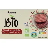 AUCHAN BIO CULTIVONS LE BON Steaks hachés pur bœuf 15% mg
