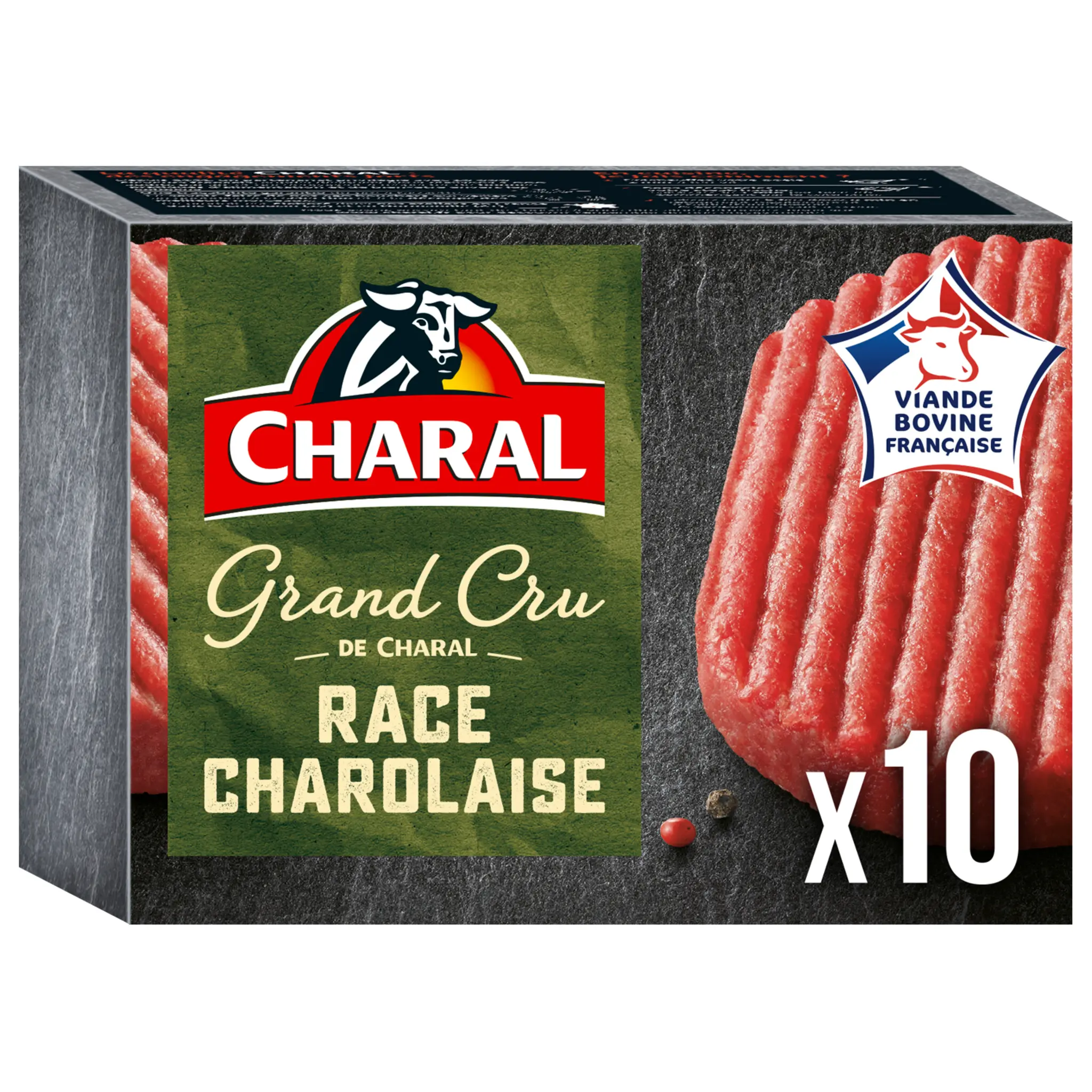 CHARAL Grand cru Steaks hachés pur bœuf race charolaise 12% mg