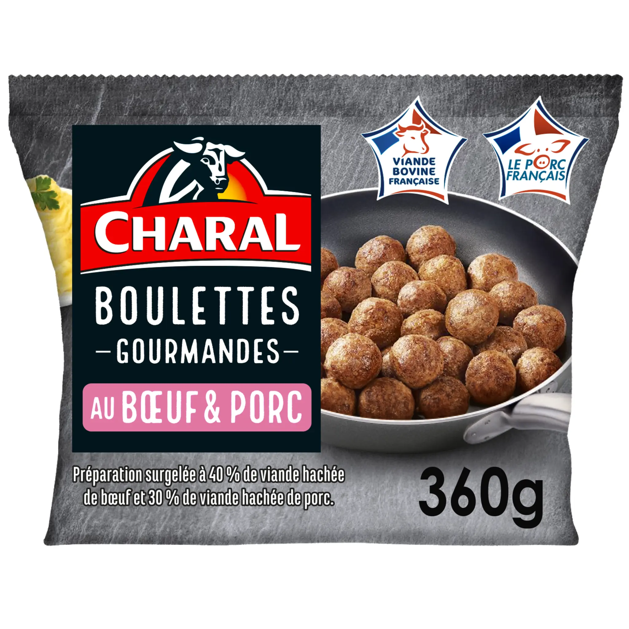 CHARAL Boulettes gourmandes de boeuf et porc