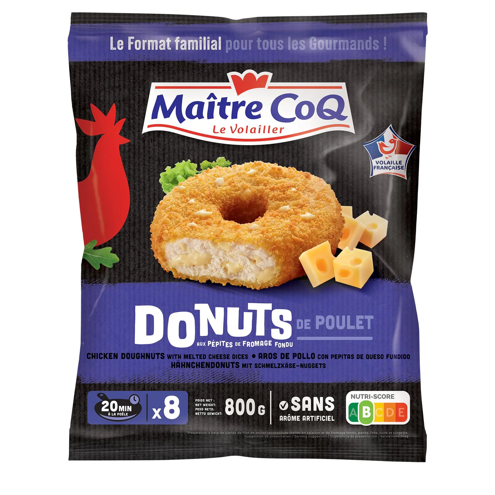 MAITRE COQ Donuts de poulet aux pépites de fromage fondu