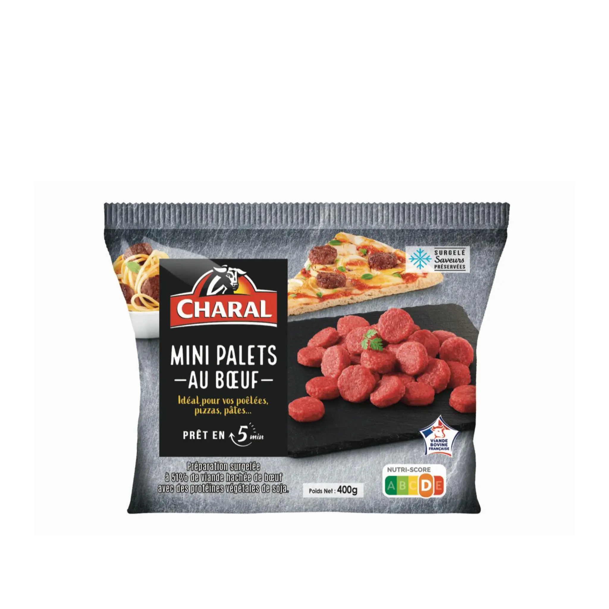 CHARAL Mini palets au boeuf 12,7%MG surgelés