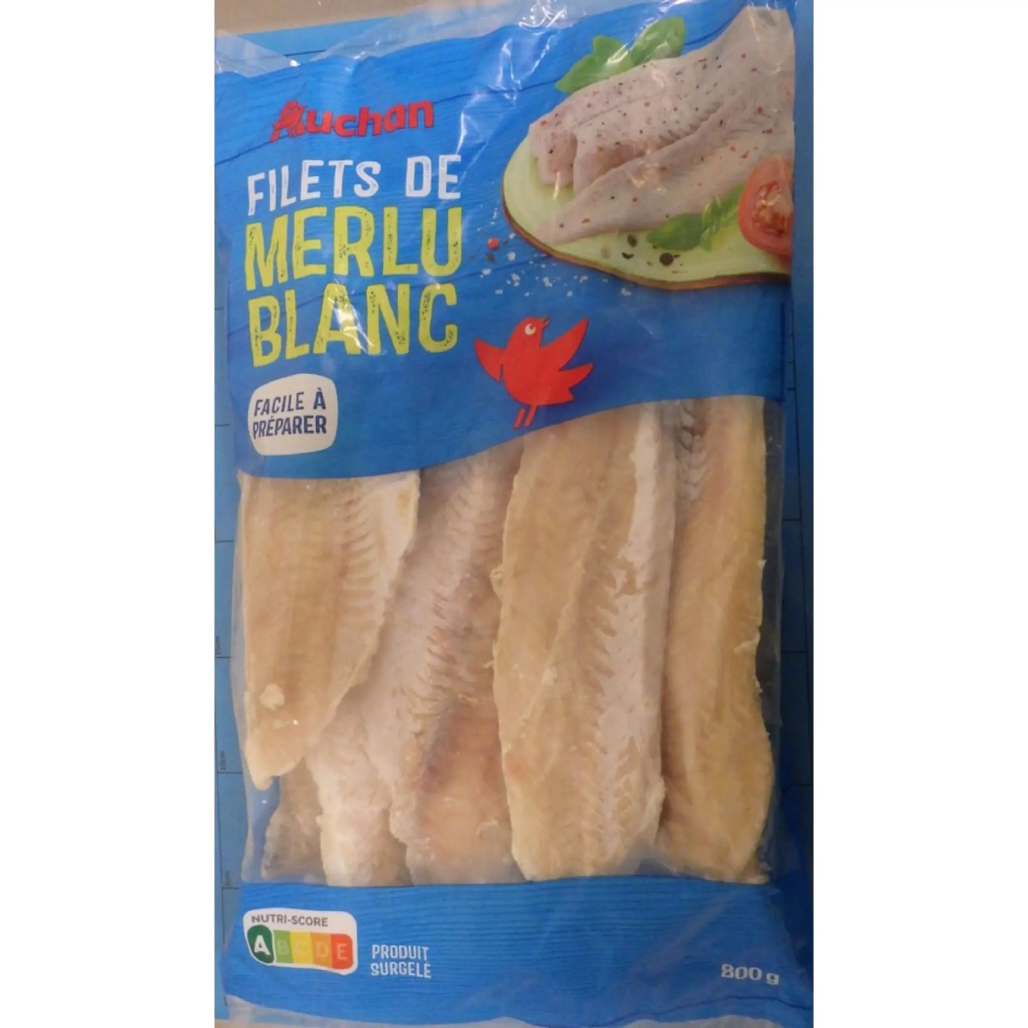 AUCHAN Filet de merlu sans arêtes