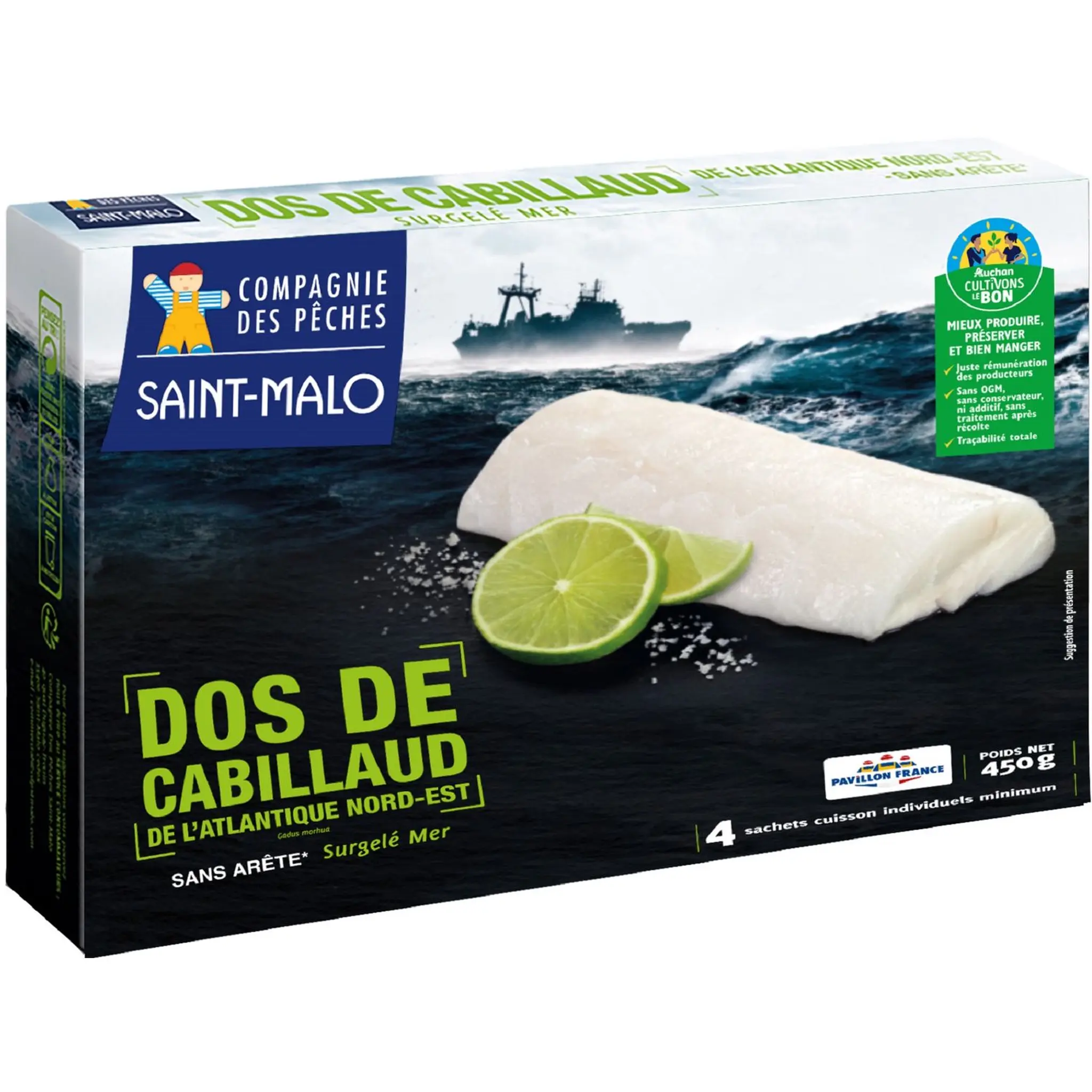 COMPAGNIE DES PECHES CULTIVONS LE BON Dos de cabillaud sauvage sans arête filière responsable