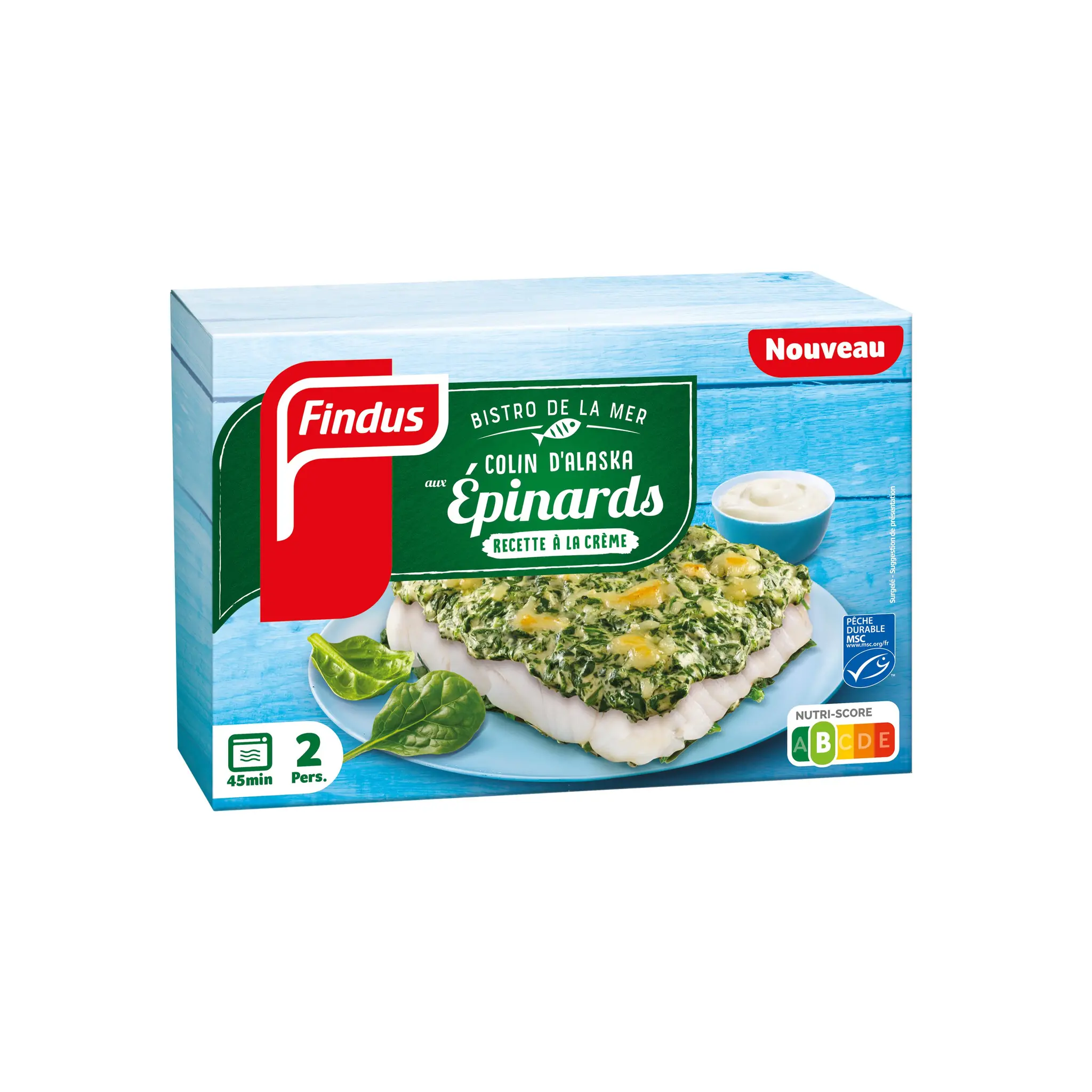 FINDUS Colin d'Alaska aux épinards recette a la crème