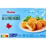 AUCHAN Croquettes de poisson ail et fines herbes
