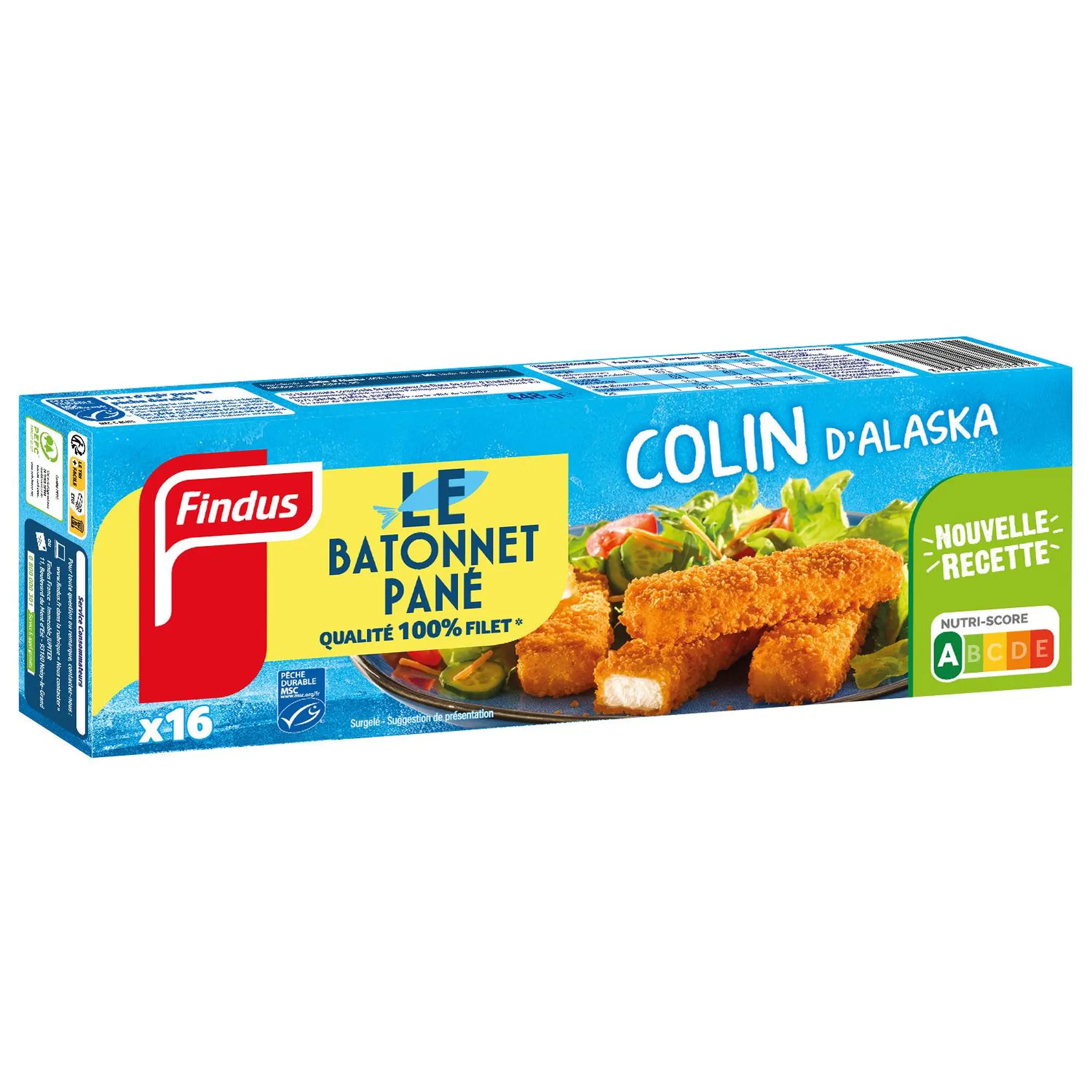 FINDUS Bâtonnet pané de colin d'Alaska MSC