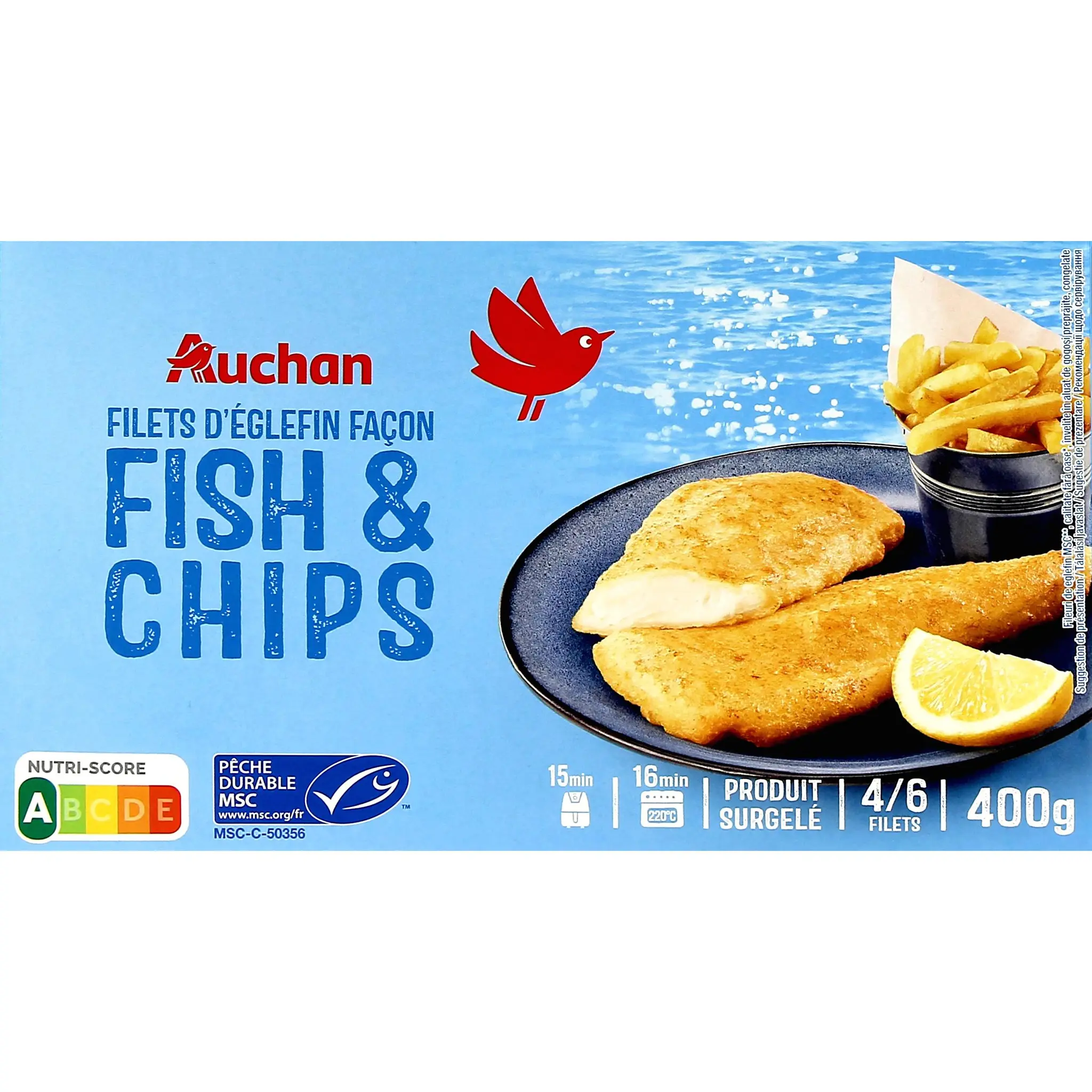 AUCHAN Filets d'églefin façon fish & chips MSC