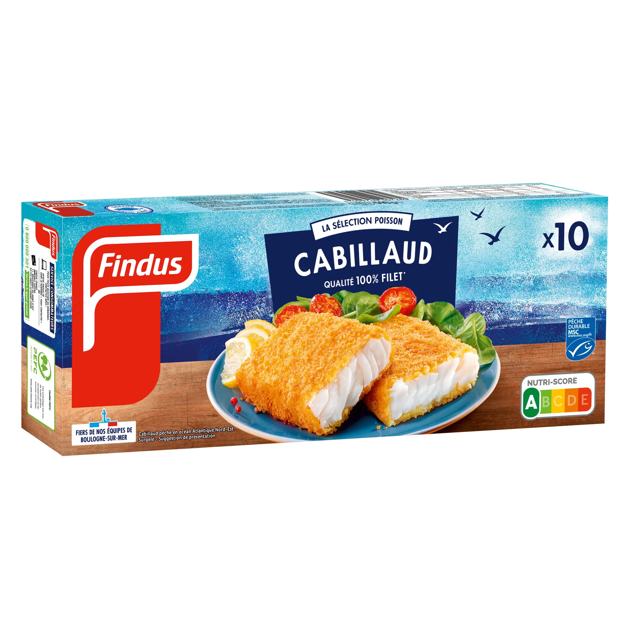 FINDUS 10 Tranches panées de cabillaud MSC