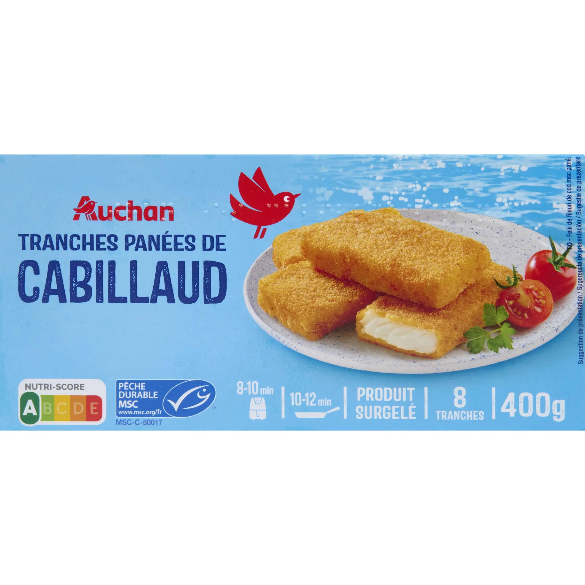 AUCHAN Tranches panées filet de cabillaud MSC
