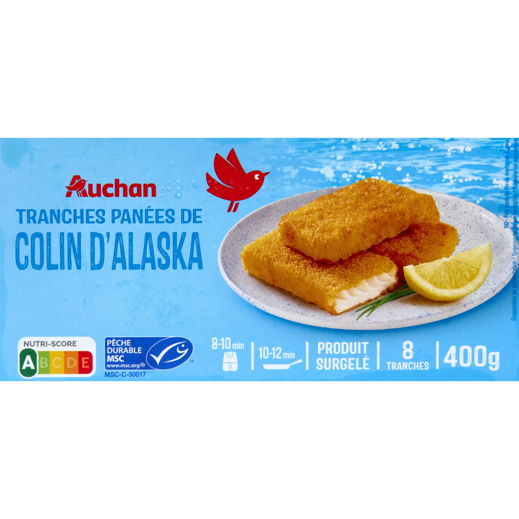 AUCHAN Panées de colin d'Alaska MSC