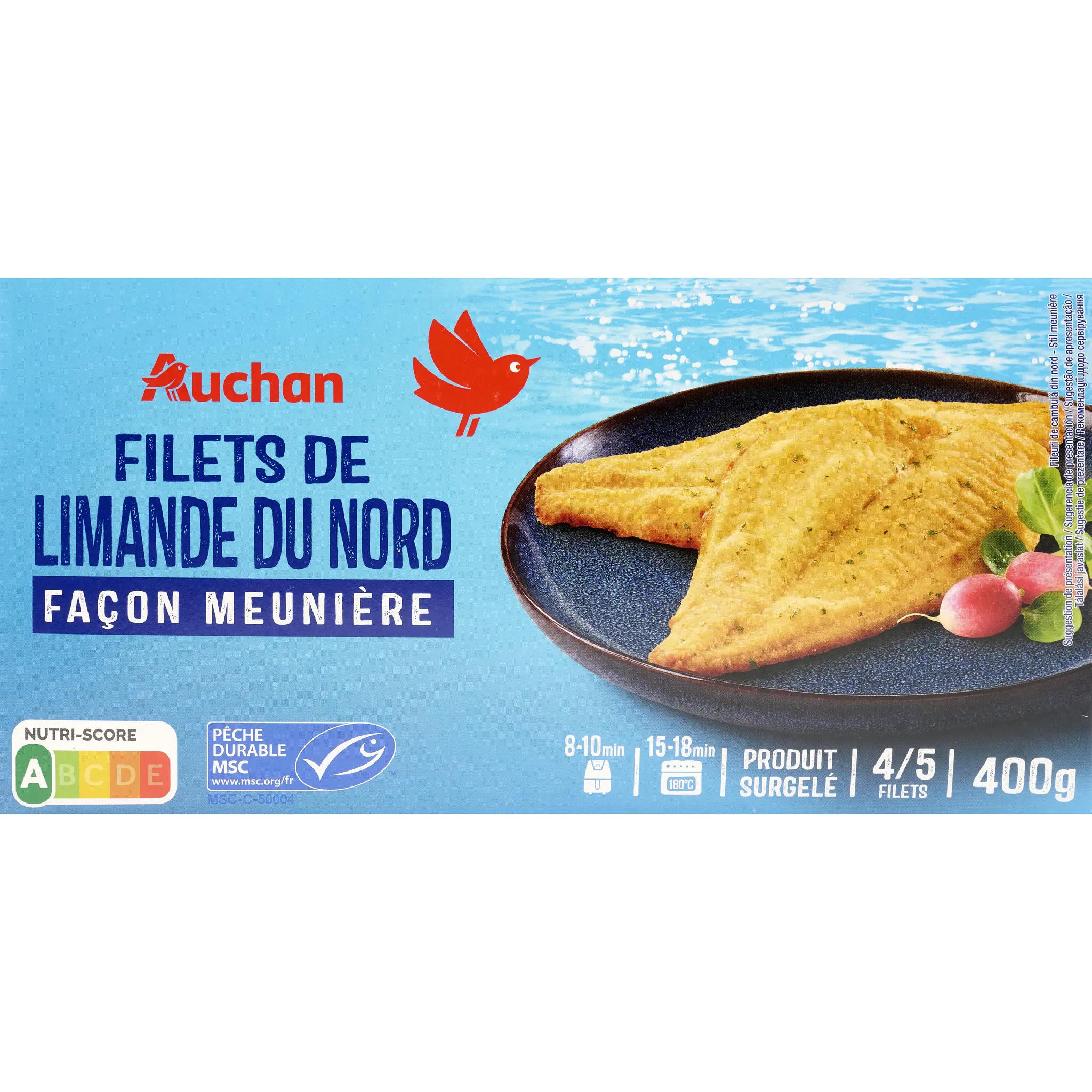 AUCHAN Filet de limande façon meunière MSC