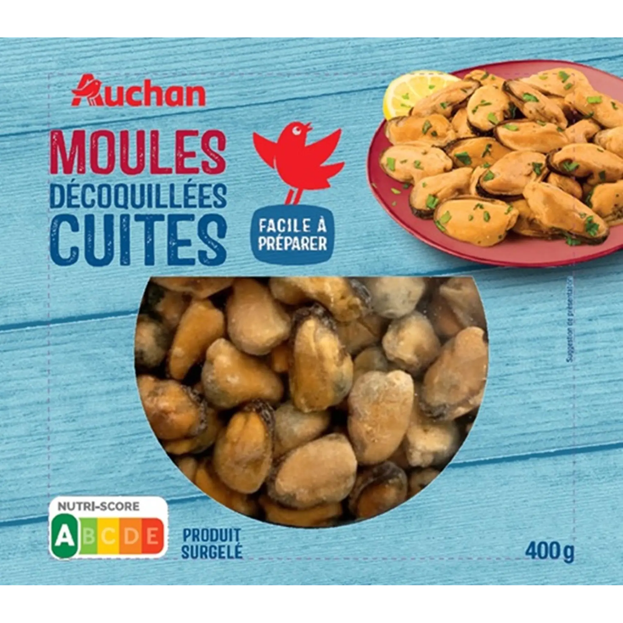AUCHAN Moules décoquillées cuites