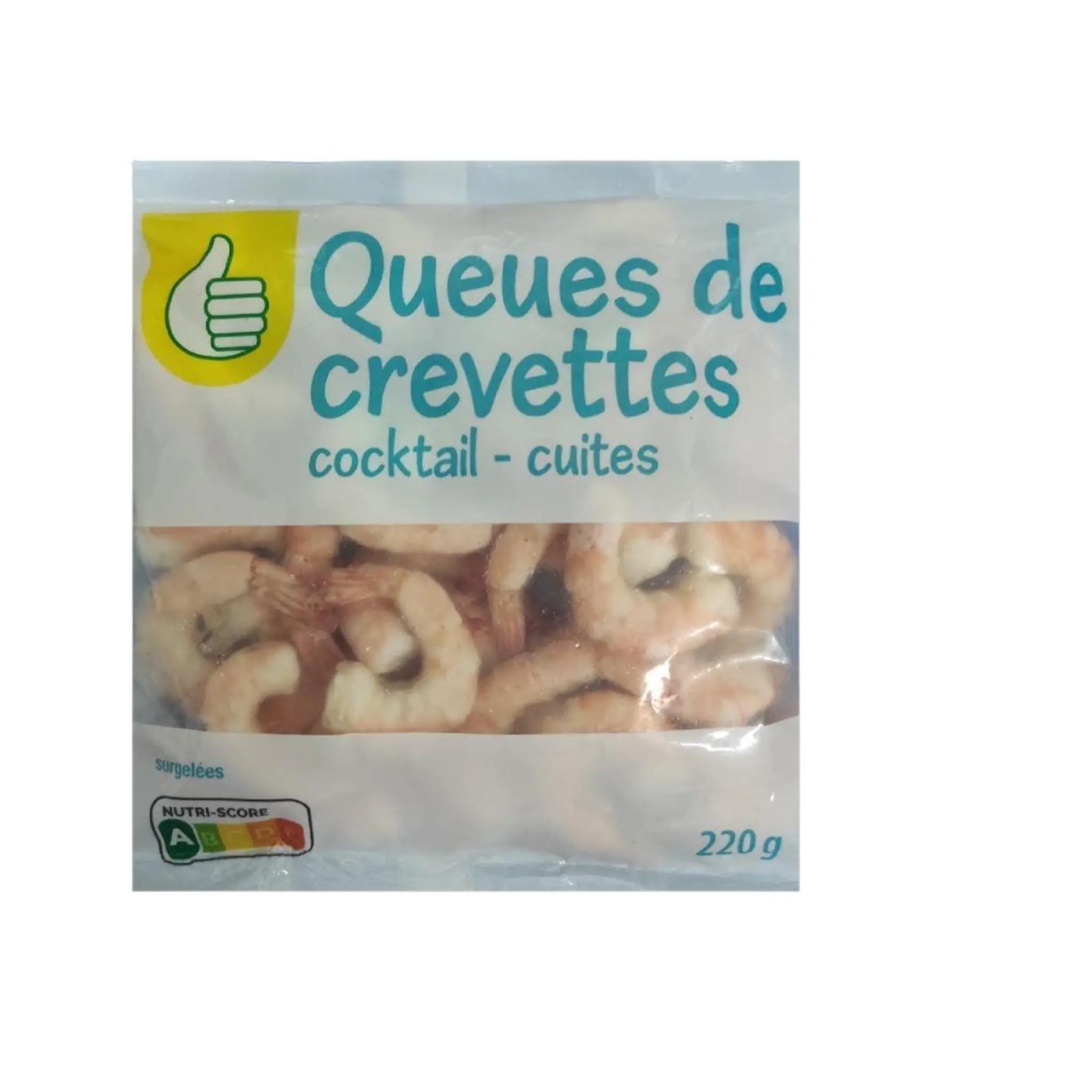 POUCE Queues de crevettes cocktail décortiquées cuites