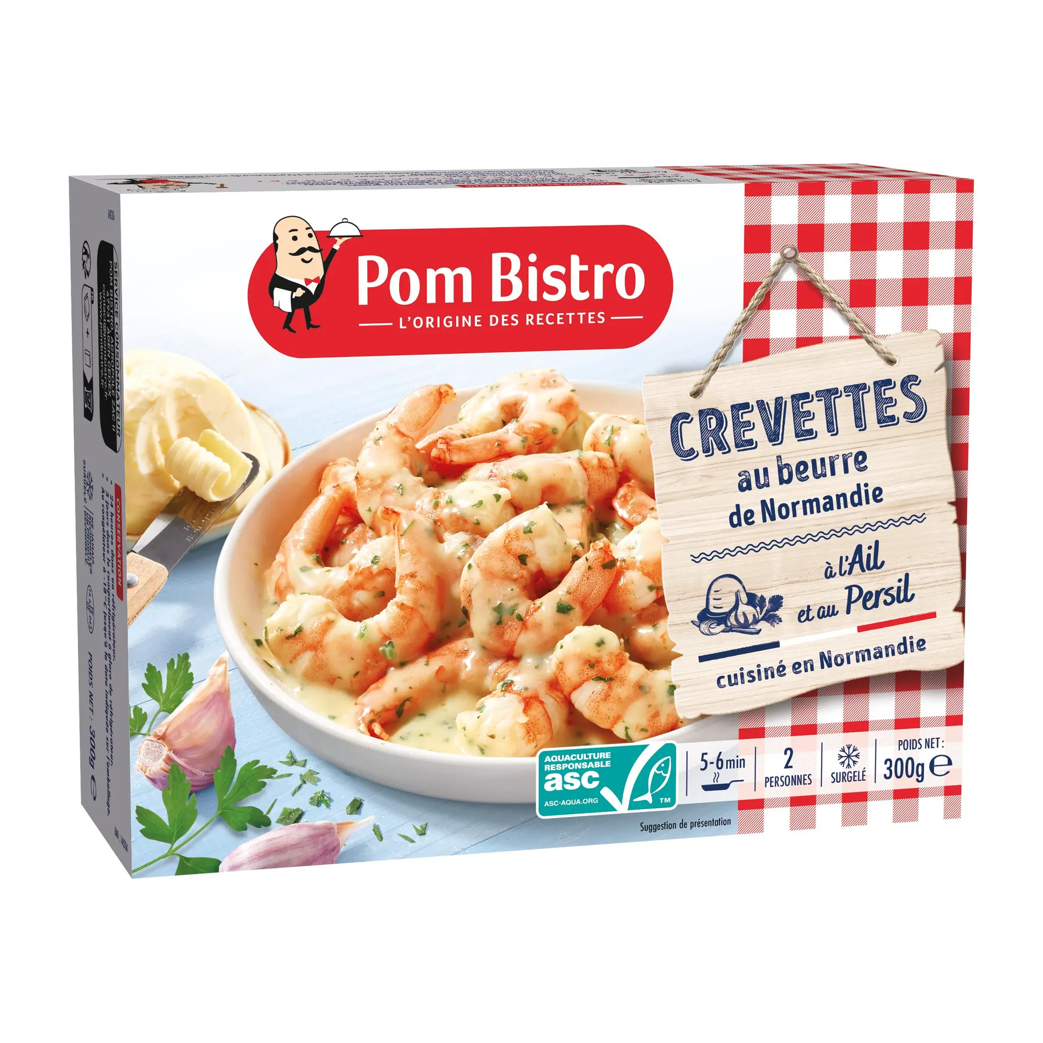 POM BISTRO Crevettes cuisinées au beurre ail et persil