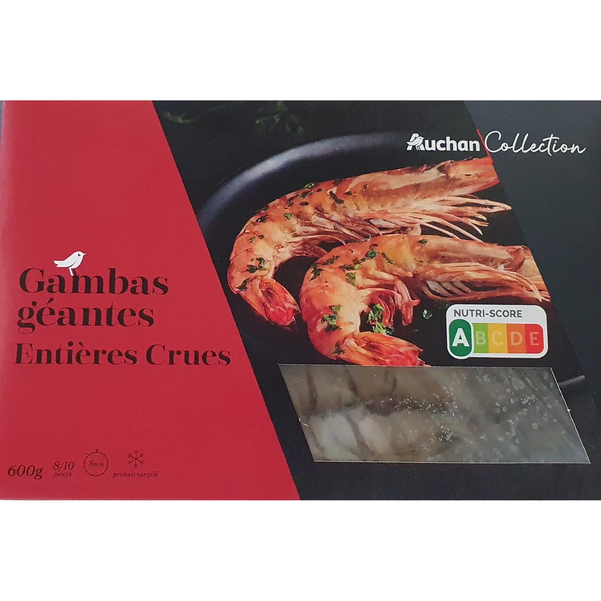 AUCHAN COLLECTION Gambas géantes entières crues