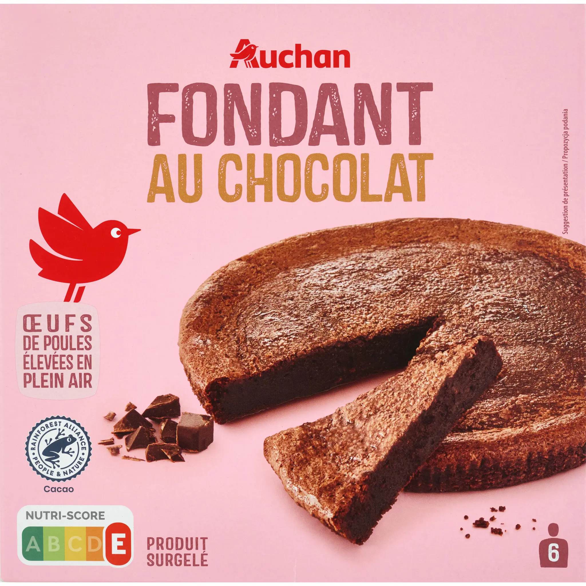 AUCHAN Fondant au chocolat