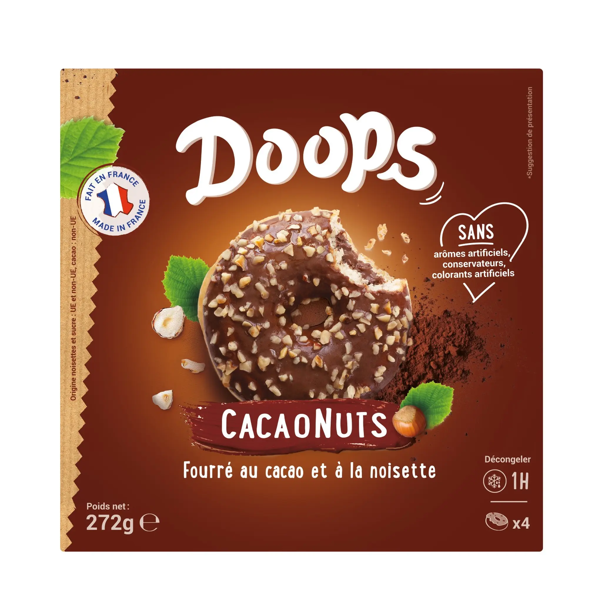 DOOPS Donuts fourré au cacao et à la noisette