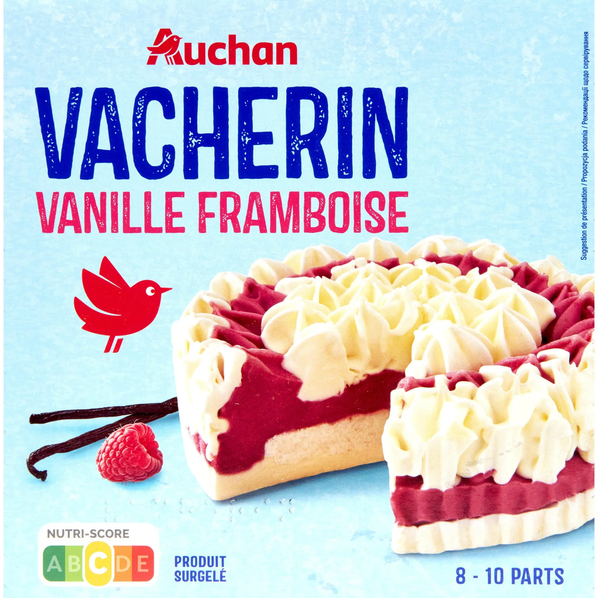AUCHAN Vacherin vanille framboise