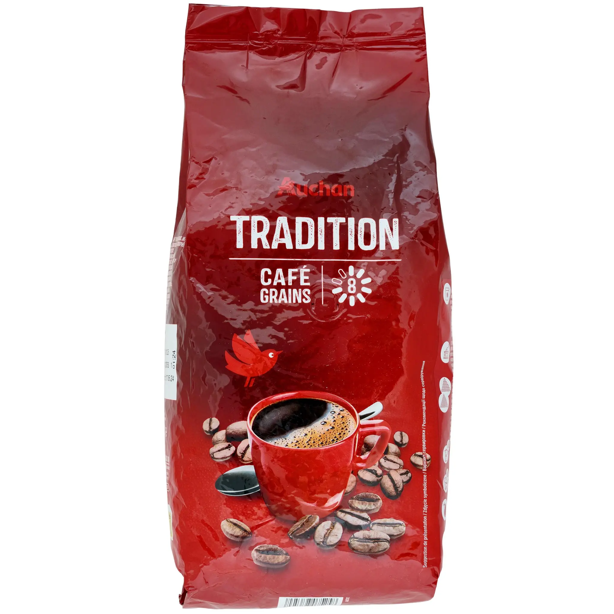 AUCHAN Café en grains tradition intensité 8