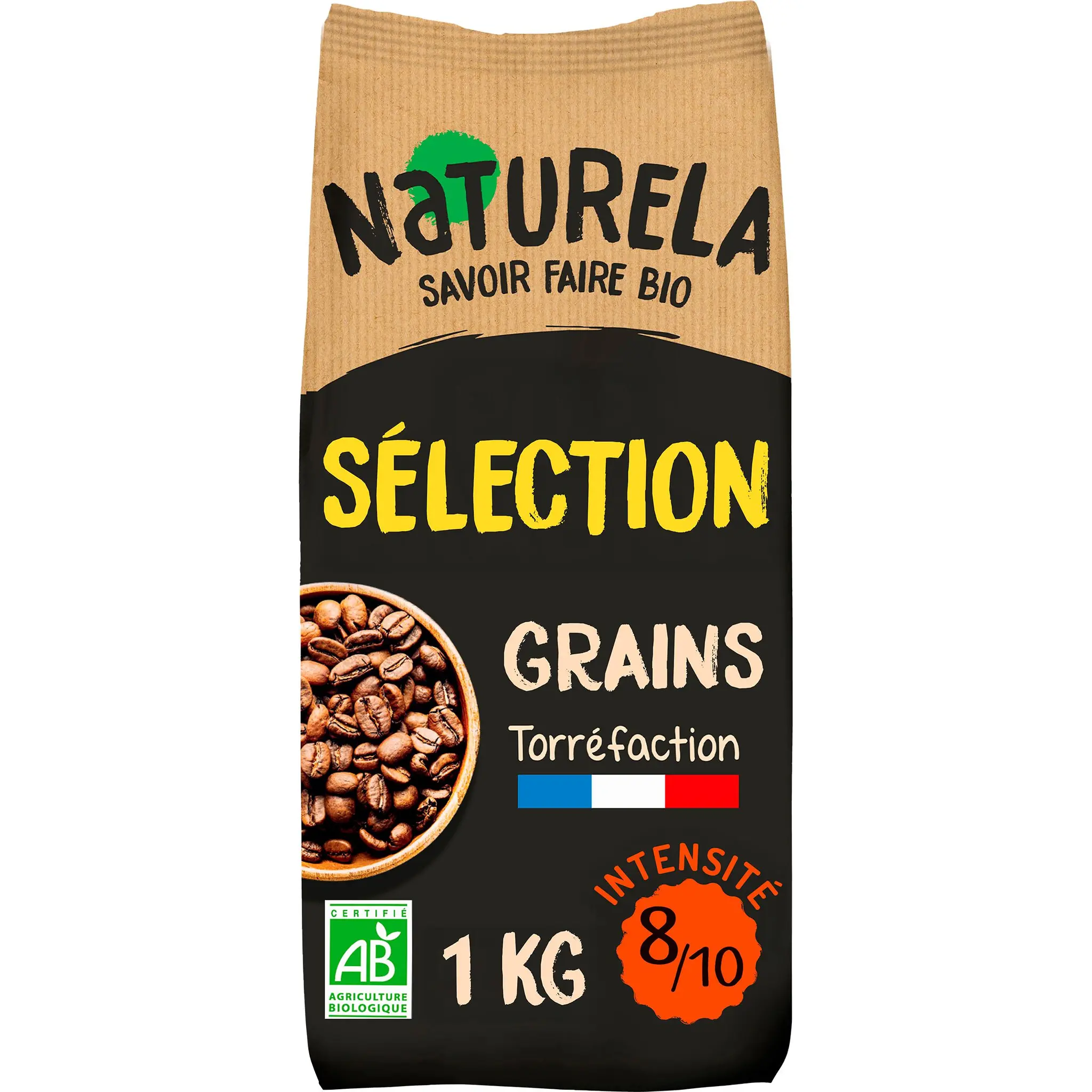 NATURELA Café en grains bio pur arabica intensité 8