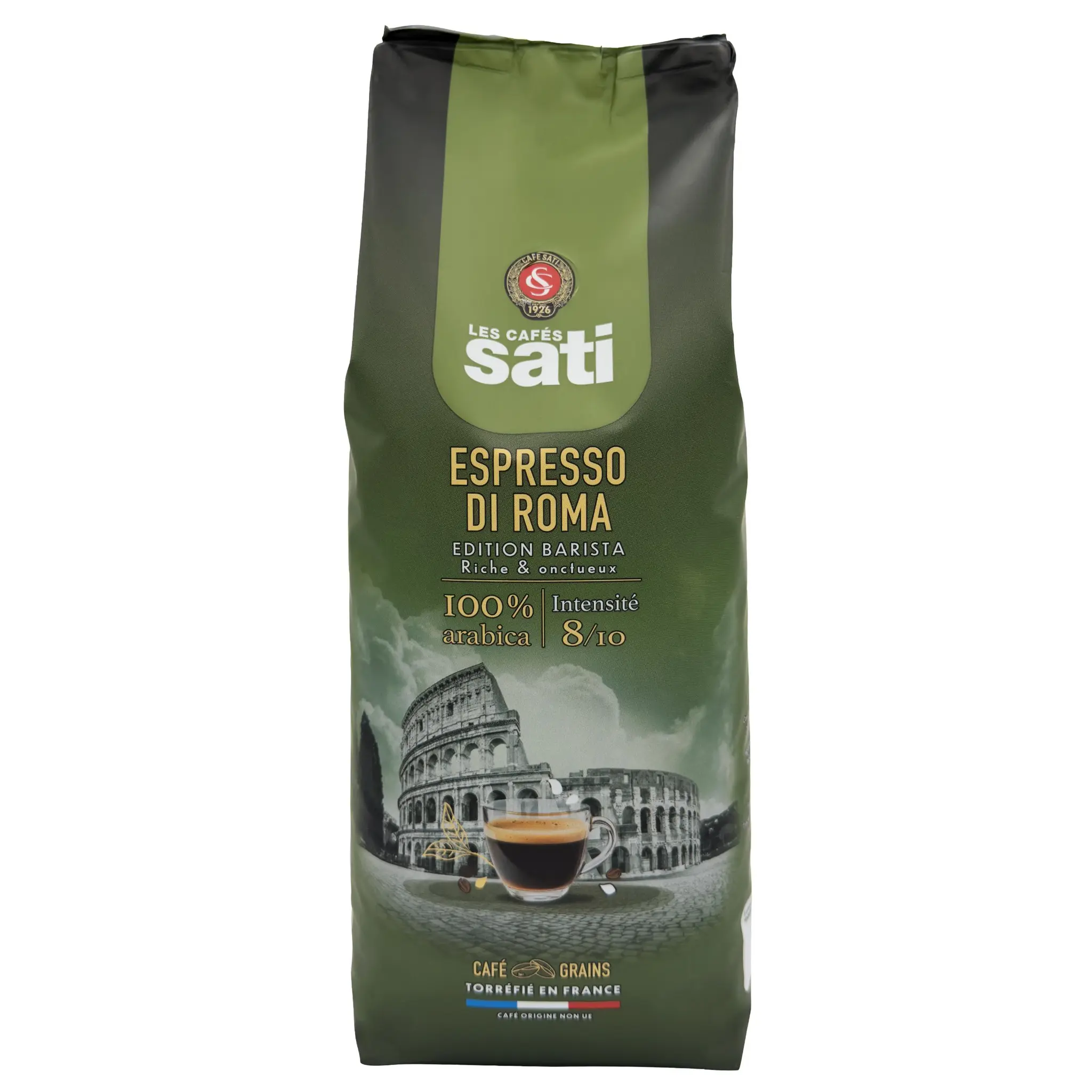 SATI Café en grains Espresso di Roma pur arabica Intensité 8/10