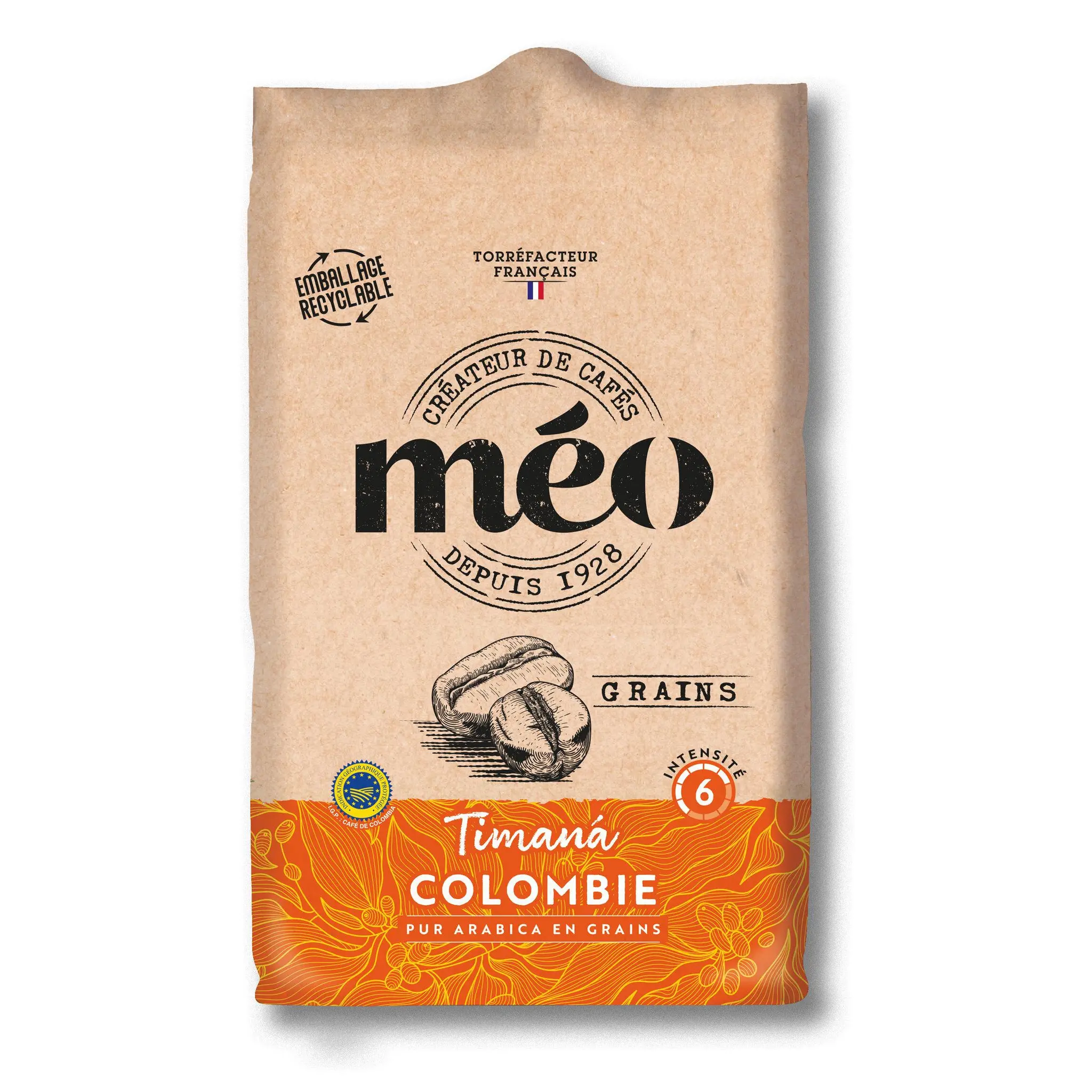 MEO Café en grains pur arabica IGP Intensité 6