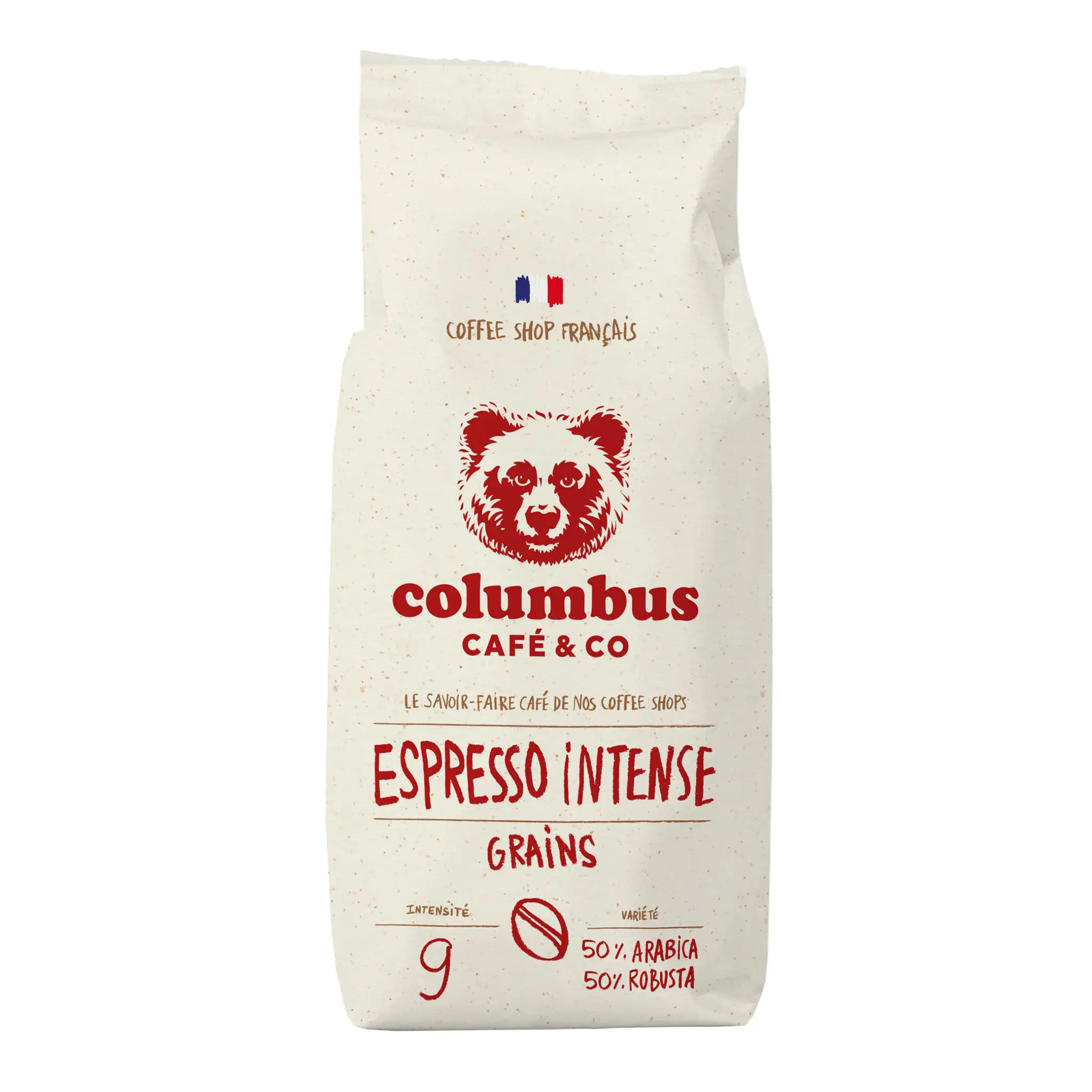 COLUMBUS Café en grains espresso intense arabica et robusta Intensité 9