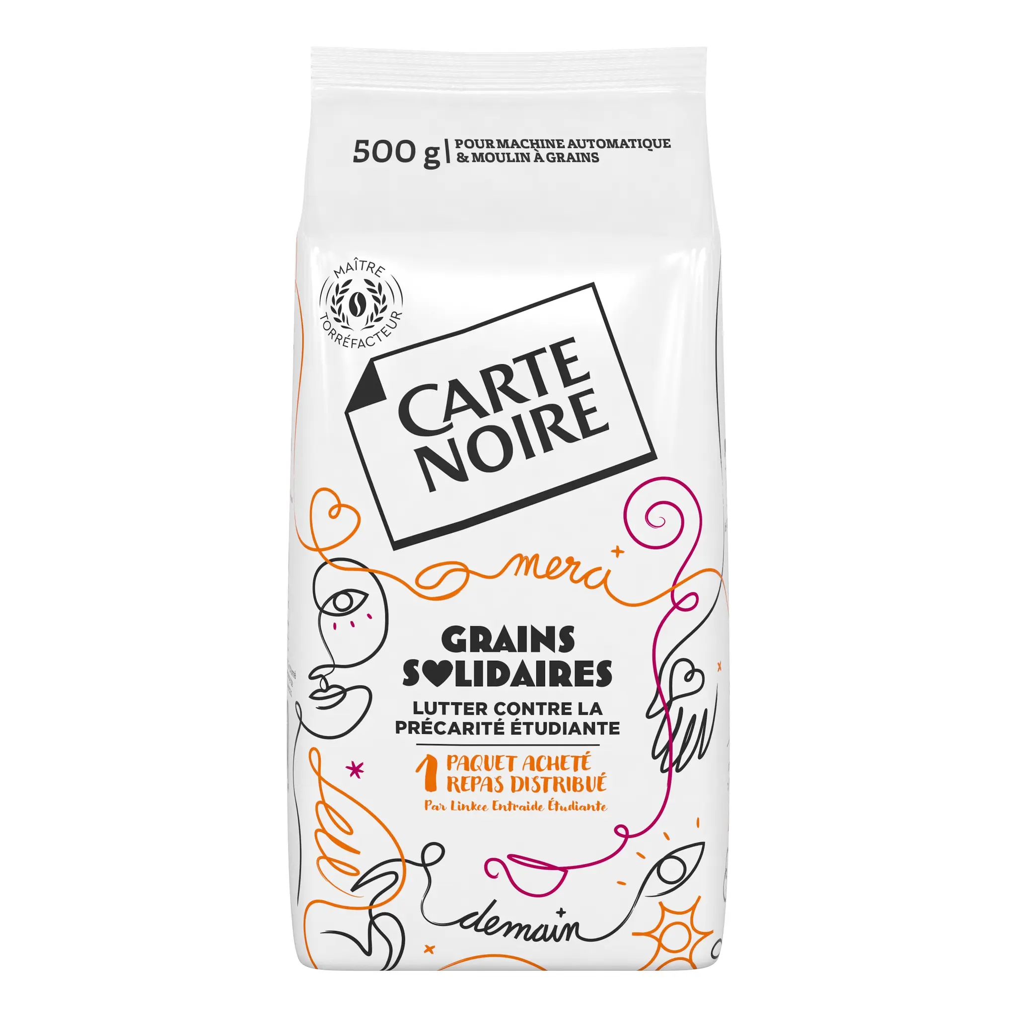 CARTE NOIRE Café grains solidaires pur arabica