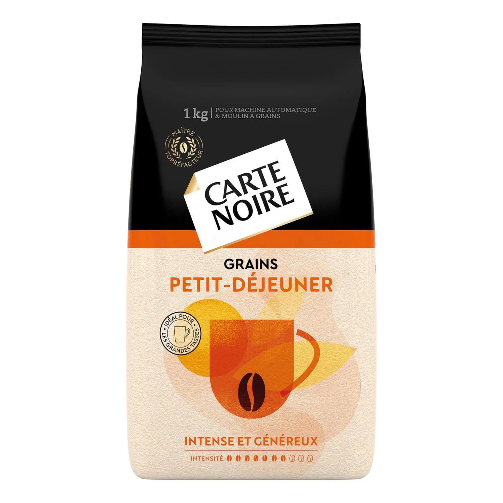 CARTE NOIRE Café en grains petit déjeuner intensité 7