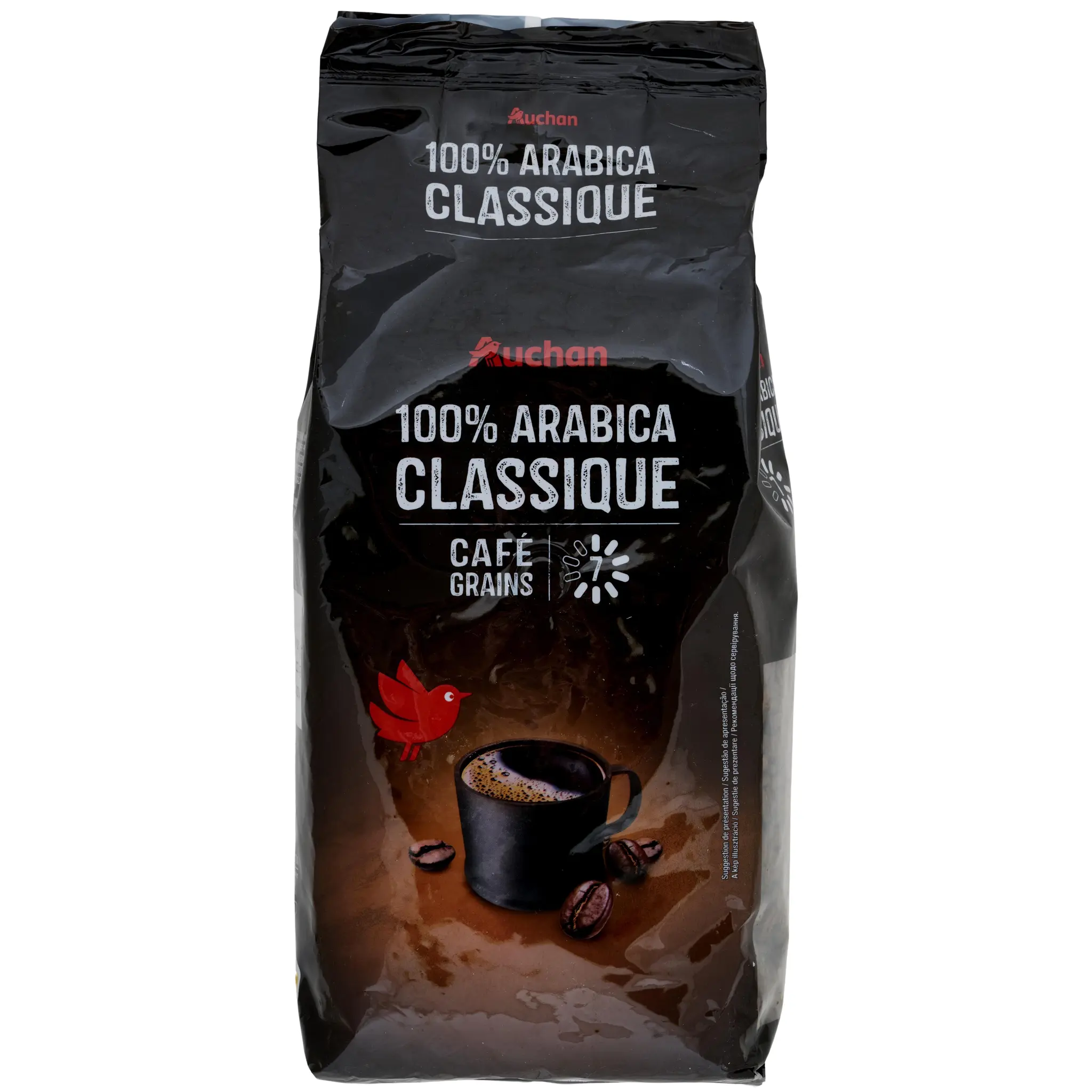 AUCHAN Café en grains classico 100% arabica intensité 7