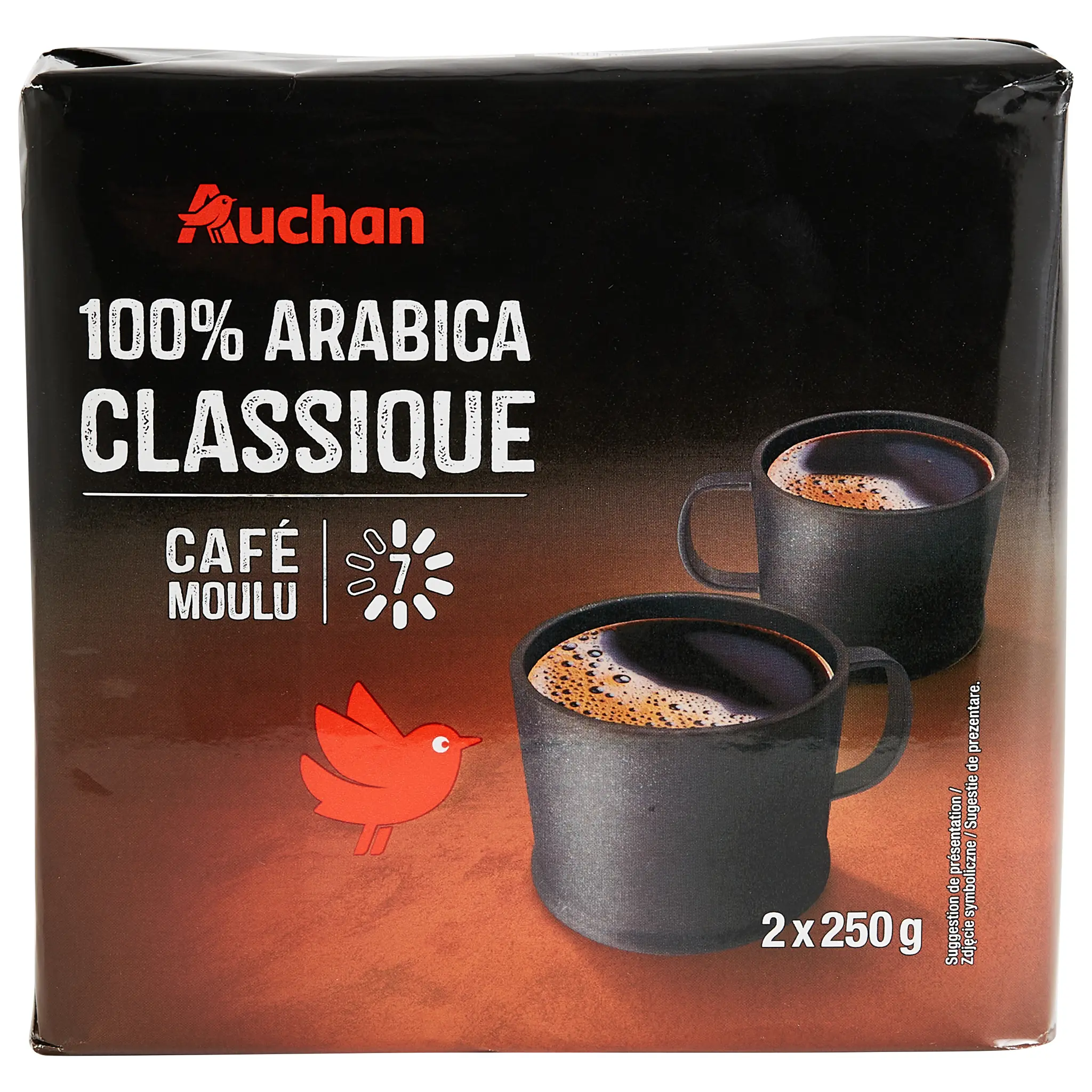 AUCHAN Café moulu classico 100% arabica intensité 7