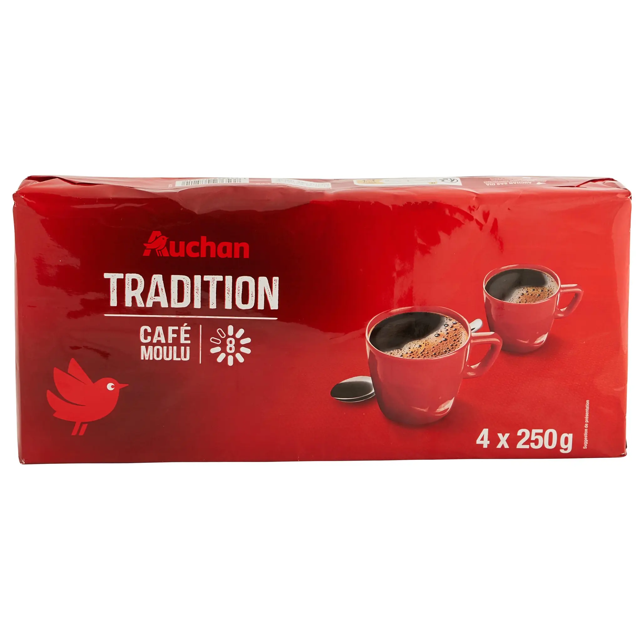 AUCHAN Café moulu tradition intensité 8