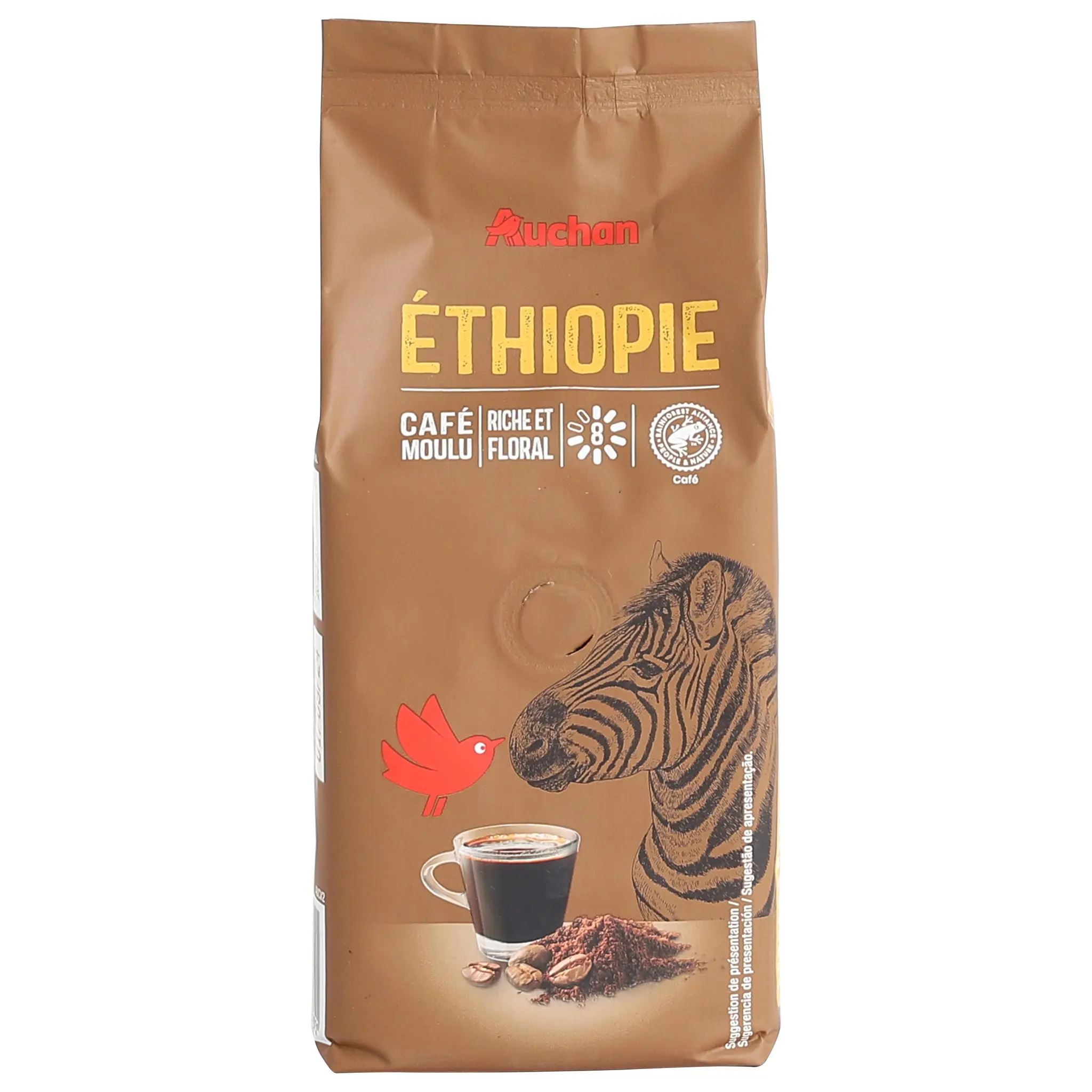 AUCHAN Café moulu sensation Ethiopie intensité 8