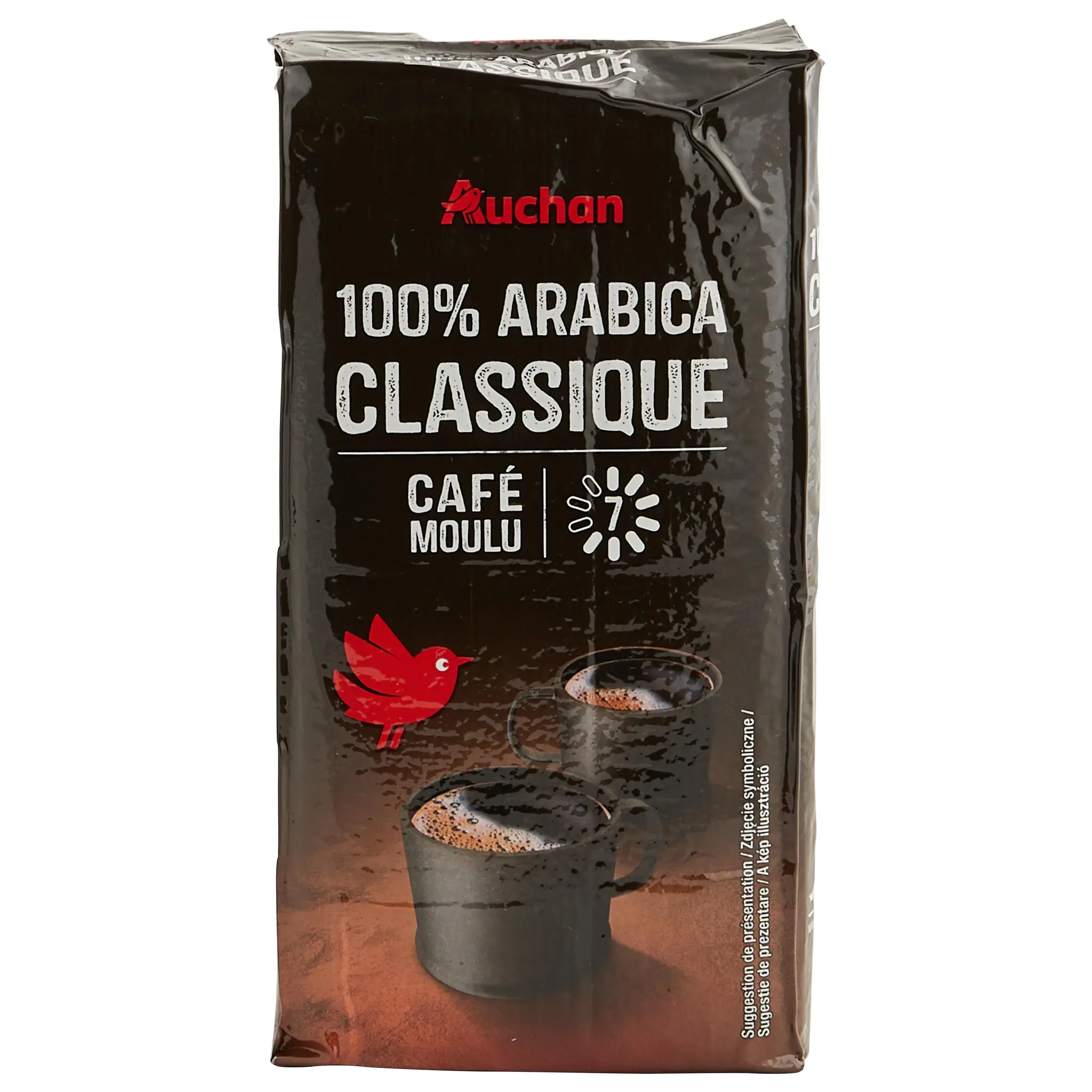 AUCHAN Café moulu 100% arabica classique intensité 7