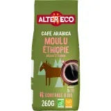 ALTER ECO Café moulu bio et équitable d'Ethiopie pur arabica intensité 2