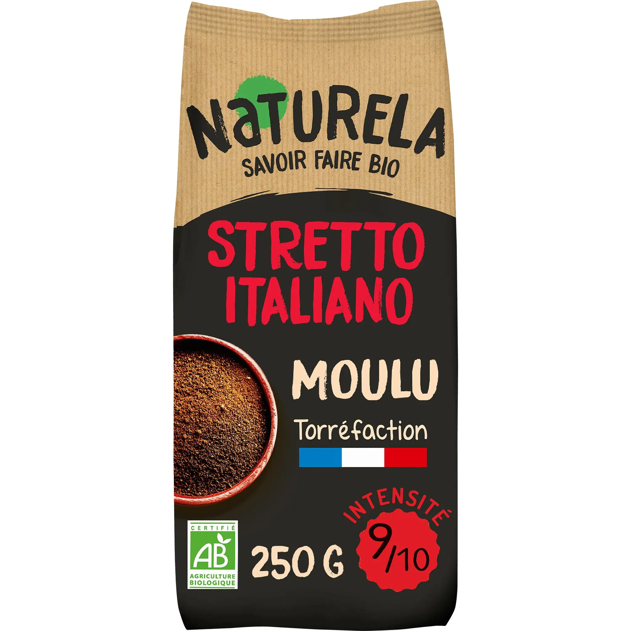 NATURELA Café bio moulu Arabica intensité 9