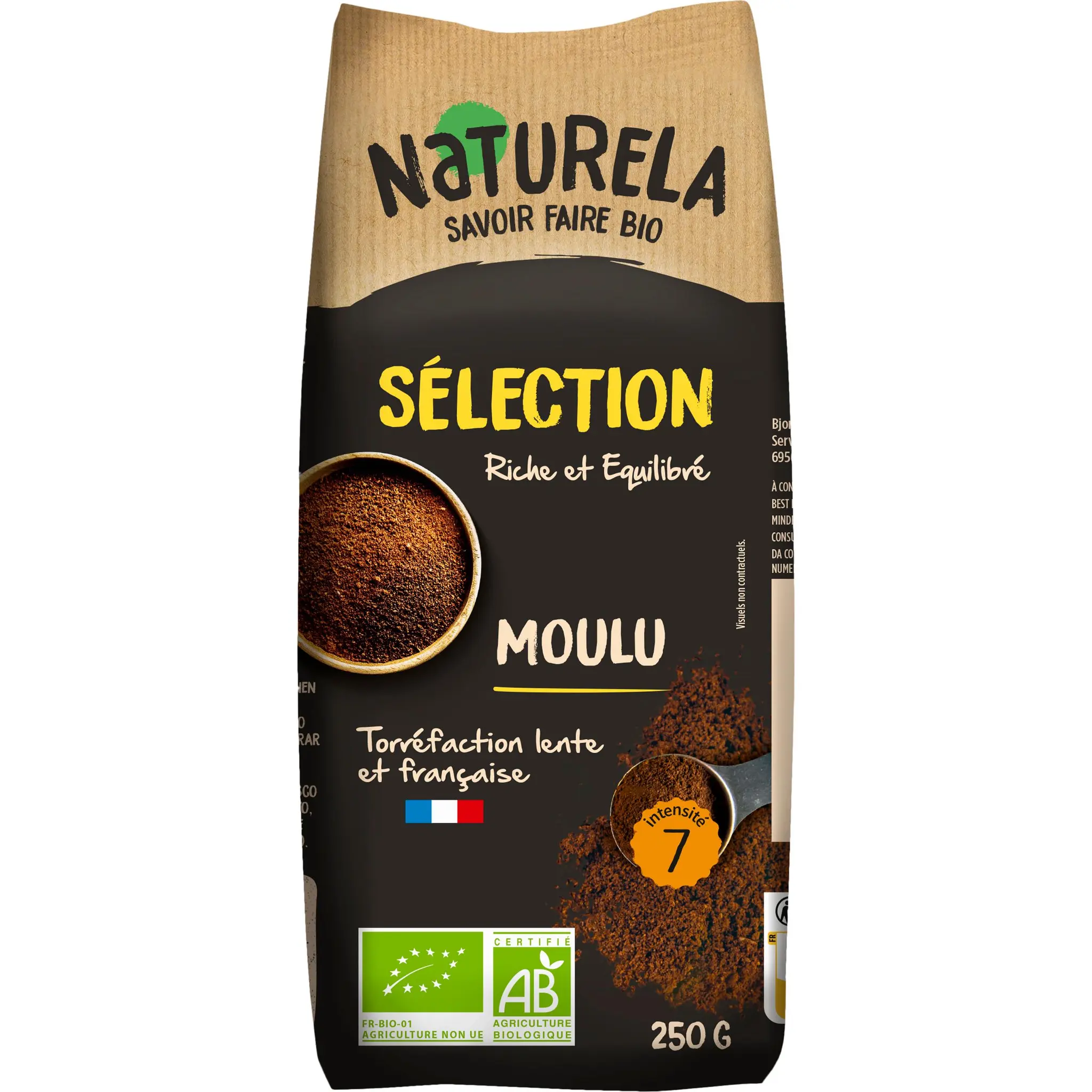 NATURELA Café sélection moulu bio Intensité 7