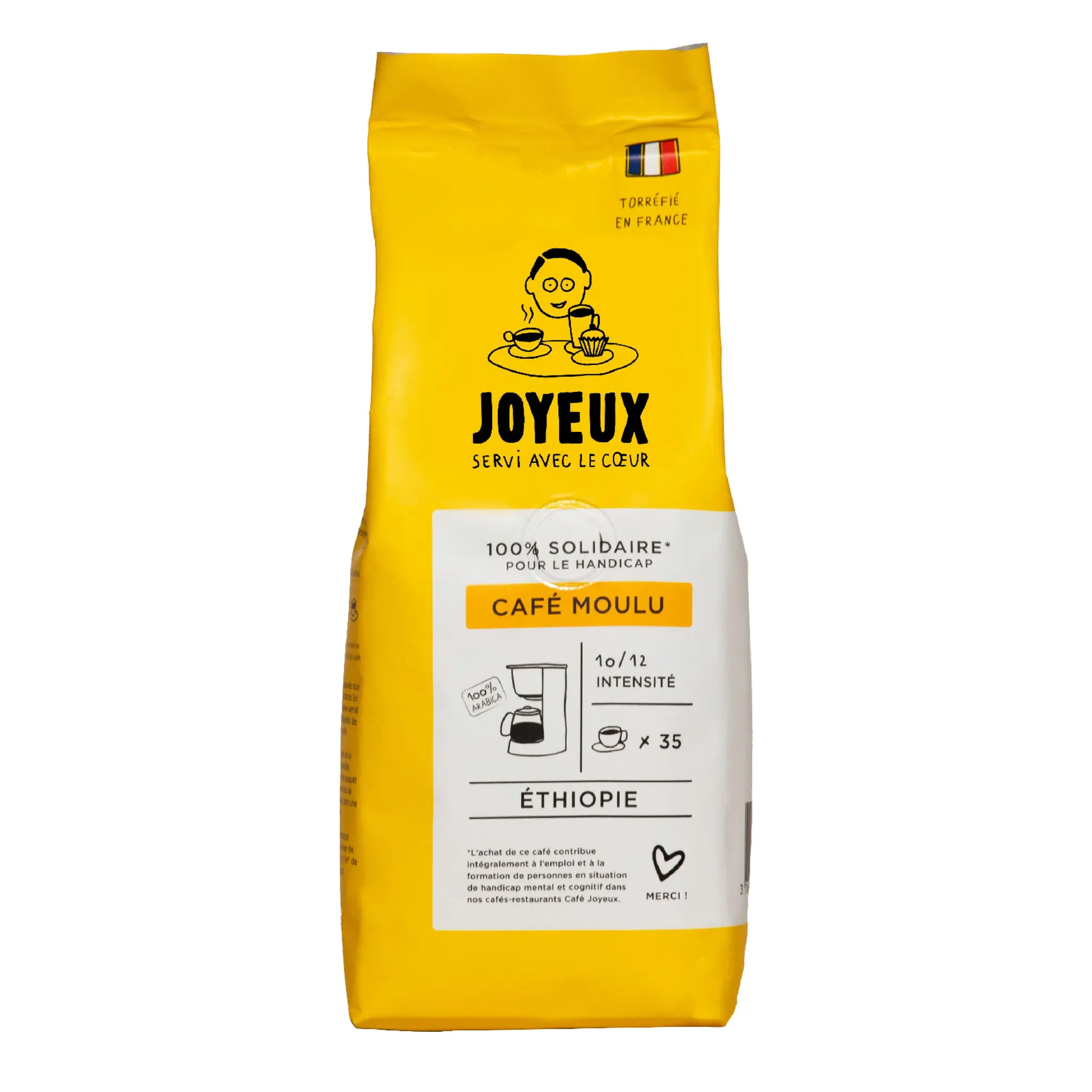 JOYEUX Café moulu Ethiopie pur arabica intensité 10/12