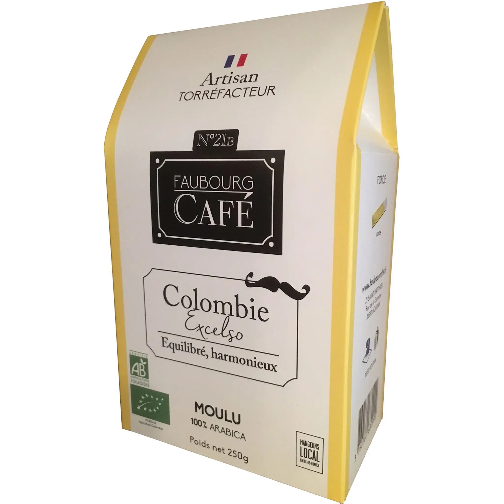 FAUBOURG CAFE Café moulu bio de Colombie excelso 100% arabica