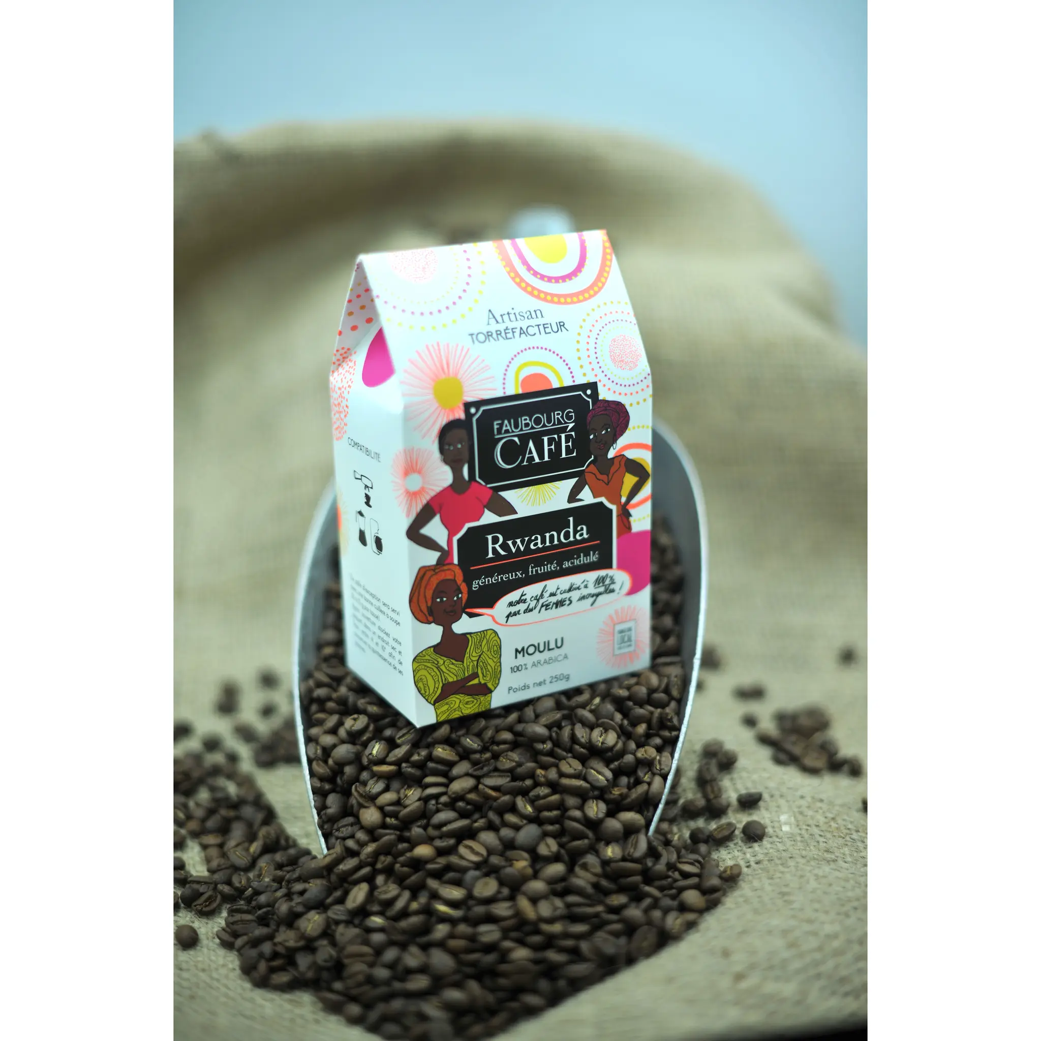FAUBOURG CAFE Café moulu Rwanda pur arabica généreux fruité et acidulé