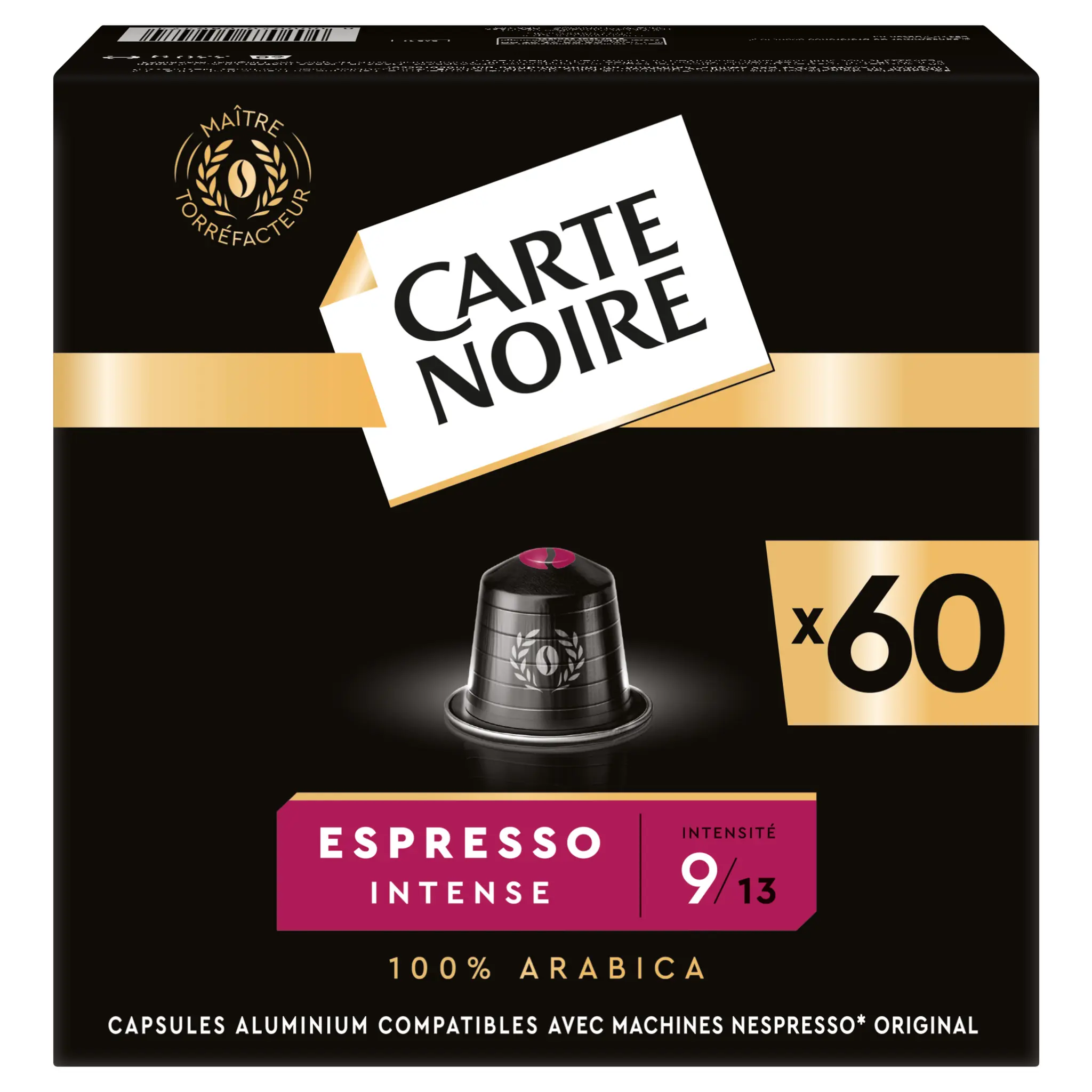 CARTE NOIRE Capsules de café Espresso intense n°9 aromatique et corsé compatibles Nespresso