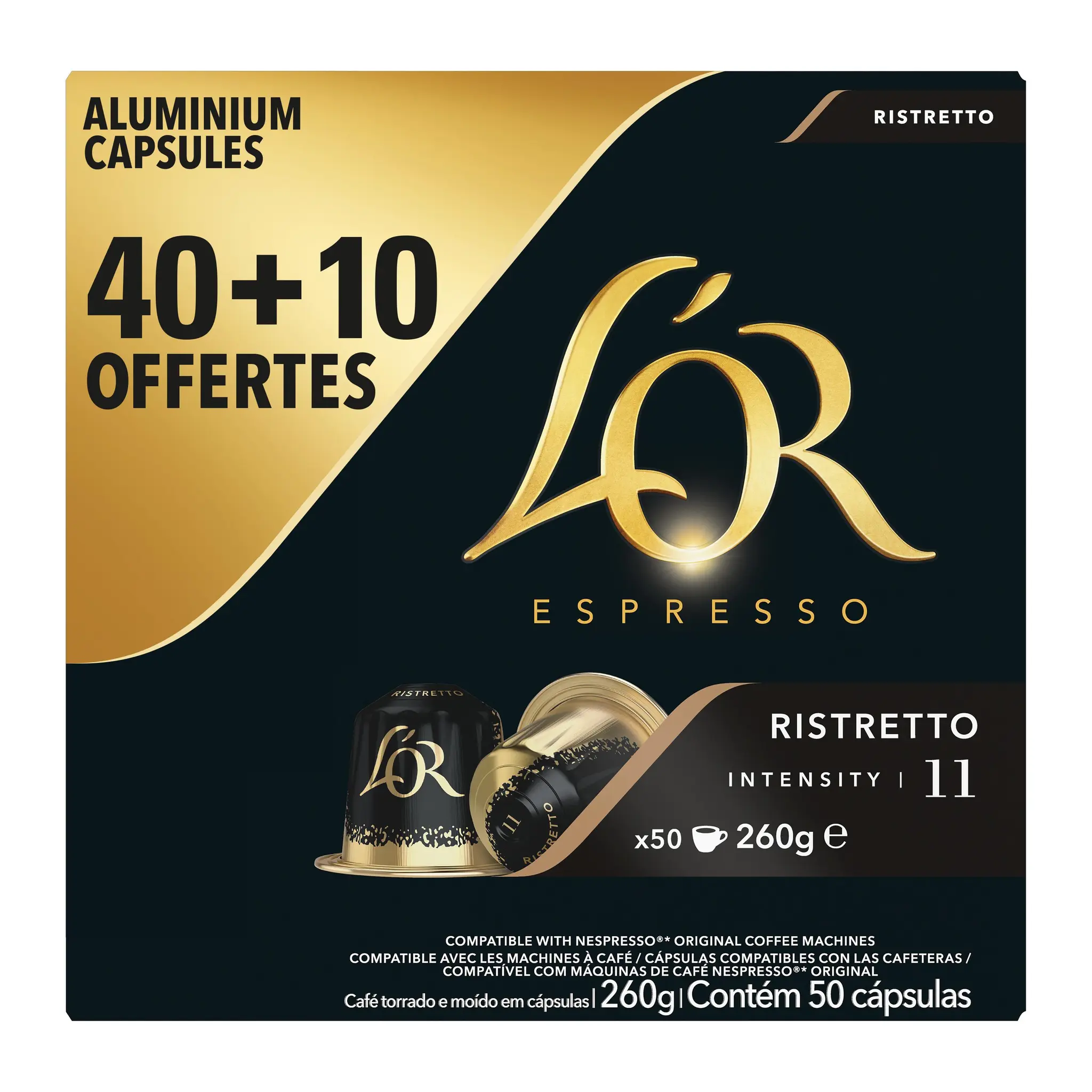 L'OR Espresso Capsules de café Ristretto intensité 11 compatibles Nespresso