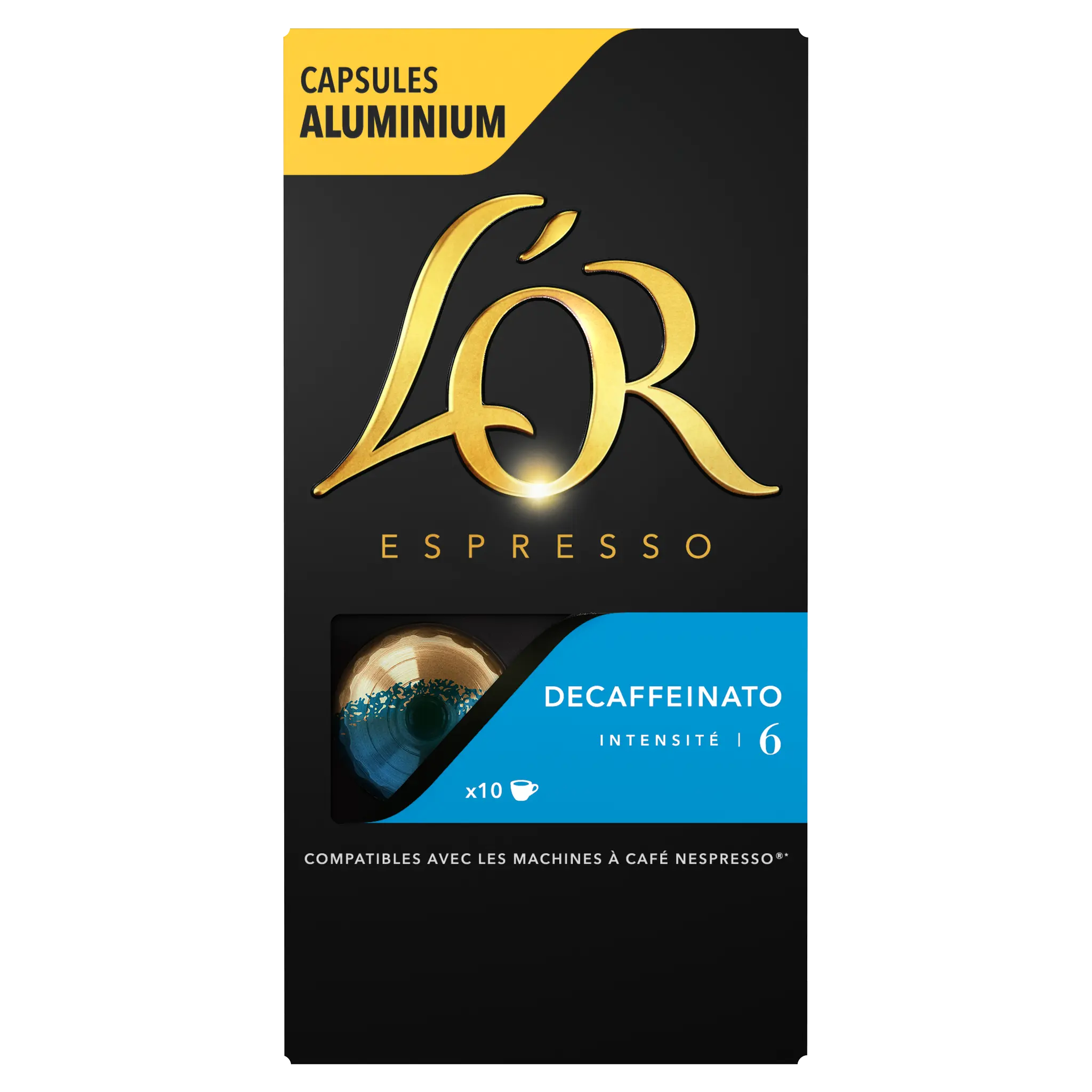 L'OR Espresso Capsules de café decaffeinato intensité 6 compatibles Nespresso