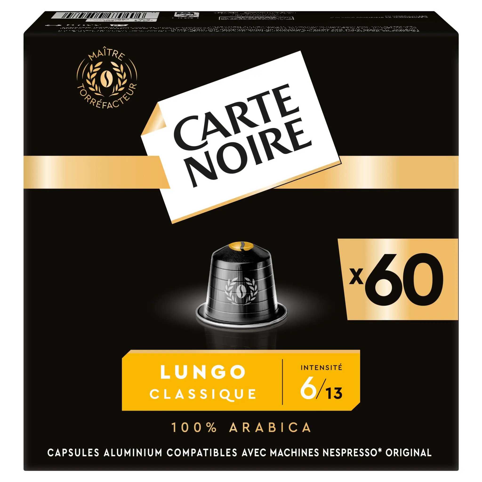 CARTE NOIRE Capsules de café Lungo classique n°6 équilibré et aromatique compatibles Nespresso